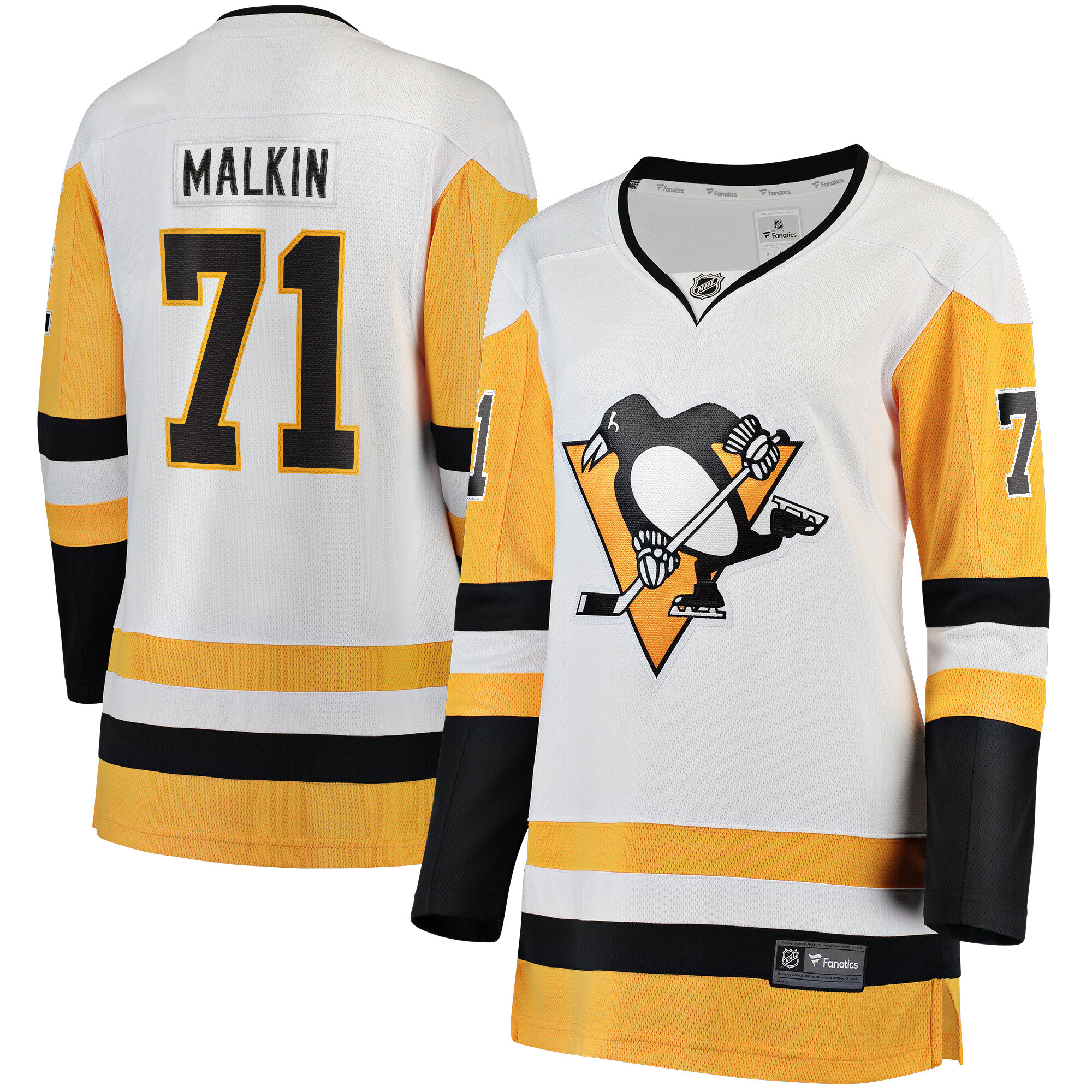 Men's Pittsburgh Penguins Evgeni Malkin White Premier Breakaway Player Jersey - JS619 