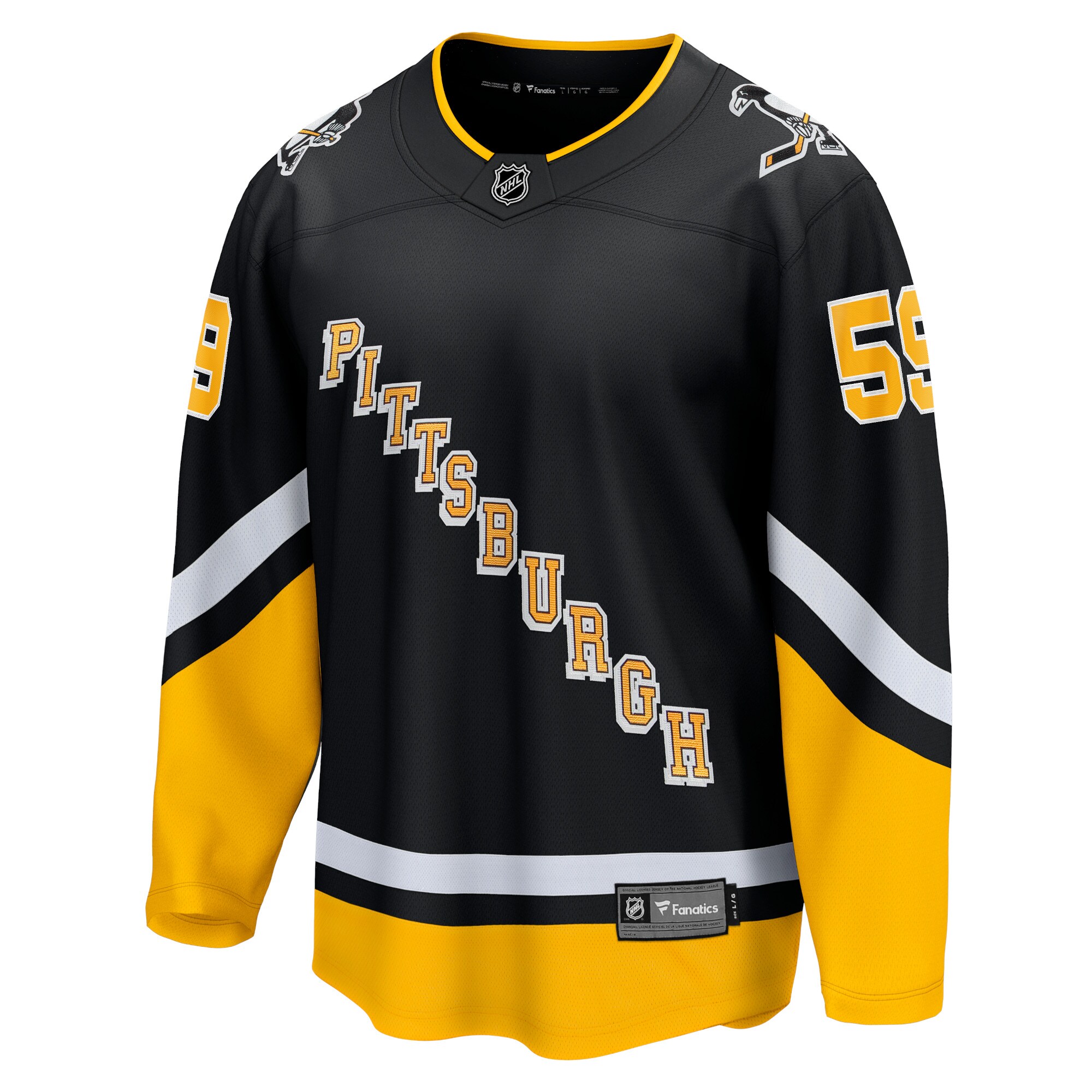 Alternative view of Men's Pittsburgh Penguins Jake Guentzel Black Alternate Premier Breakaway Player Jersey - JS272 
