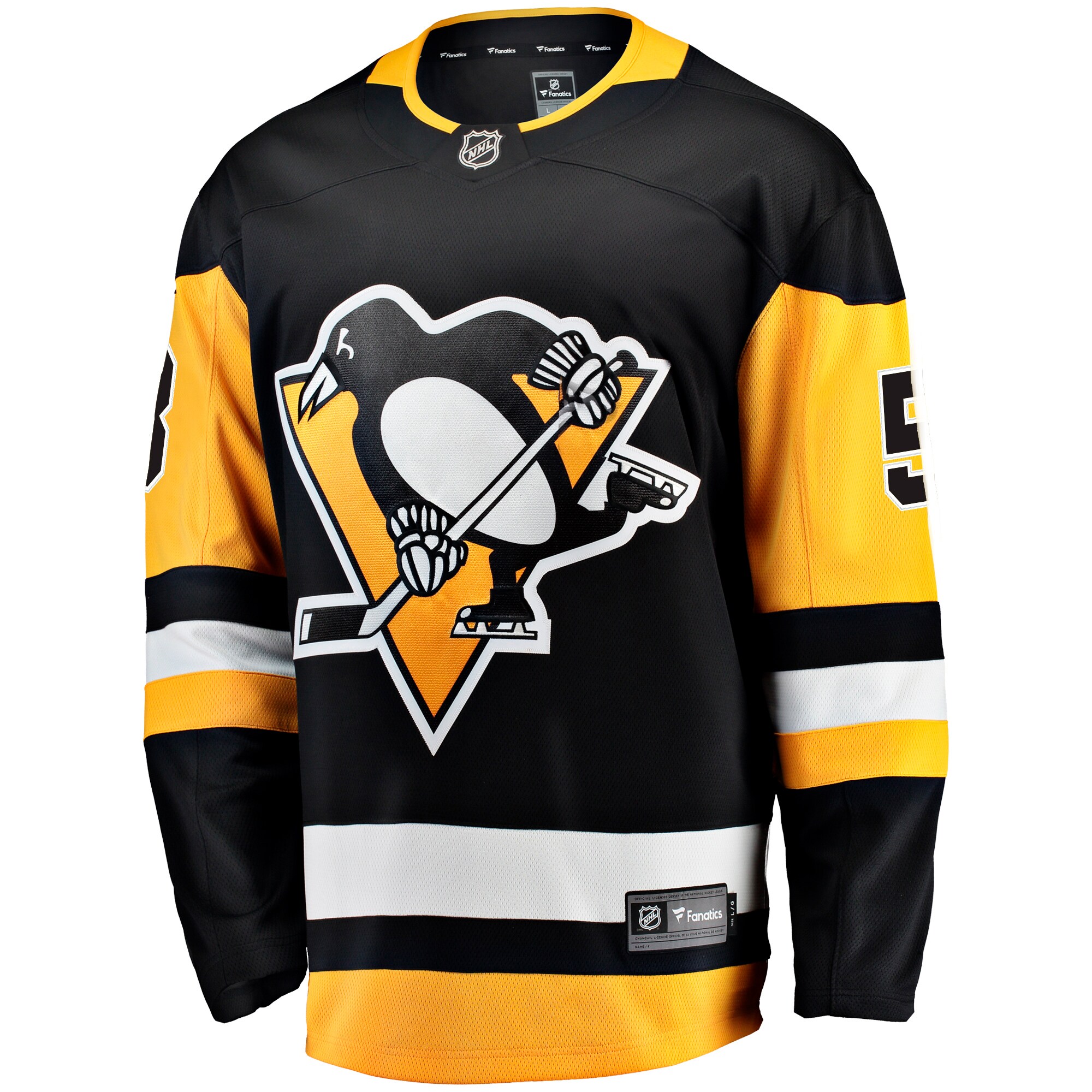 Alternative view of Men's Pittsburgh Penguins Kris Letang Black Home Breakaway Jersey - JS570 