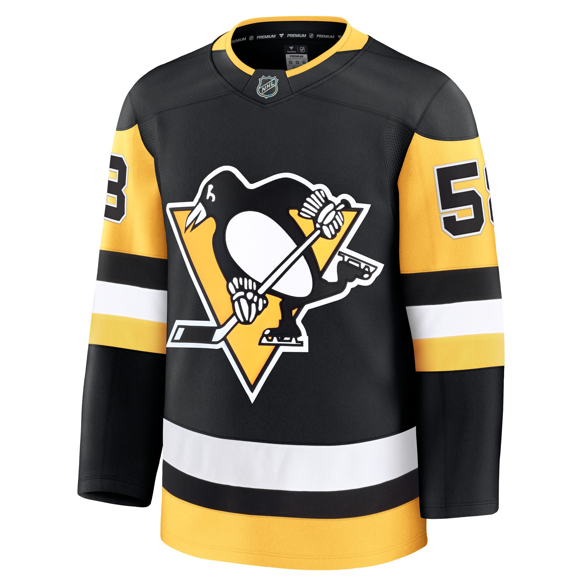 Alternative view of Men's Pittsburgh Penguins Kris Letang Black Home Premium Jersey - JS133 