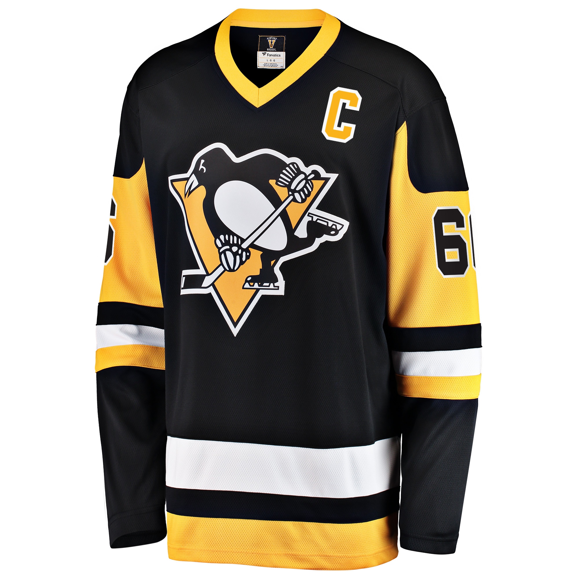 Alternative view of Men's Pittsburgh Penguins Mario Lemieux Black Premier Breakaway Retired Player Jersey - JS902 