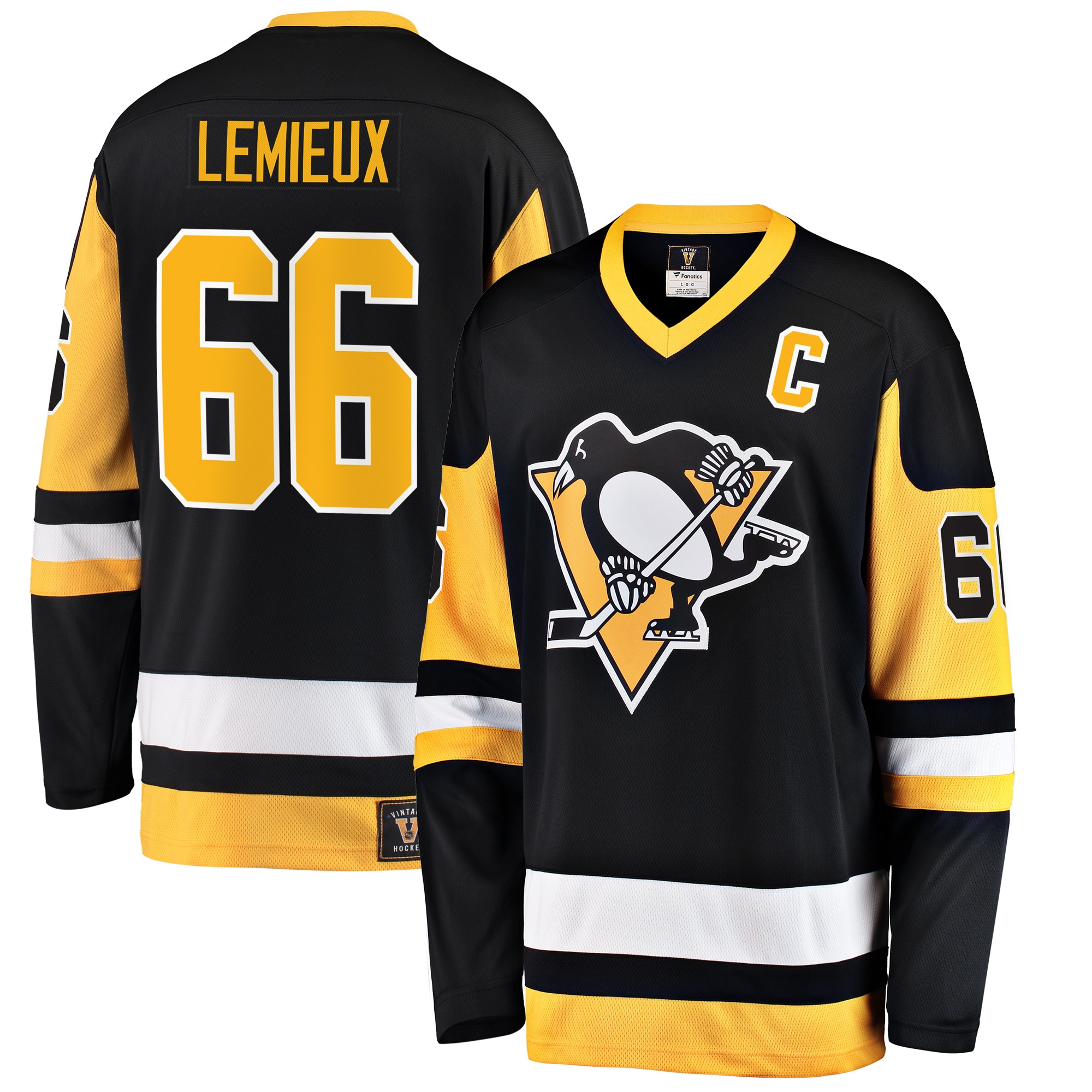 Men's Pittsburgh Penguins Mario Lemieux Black Premier Breakaway Retired Player Jersey - JS902 