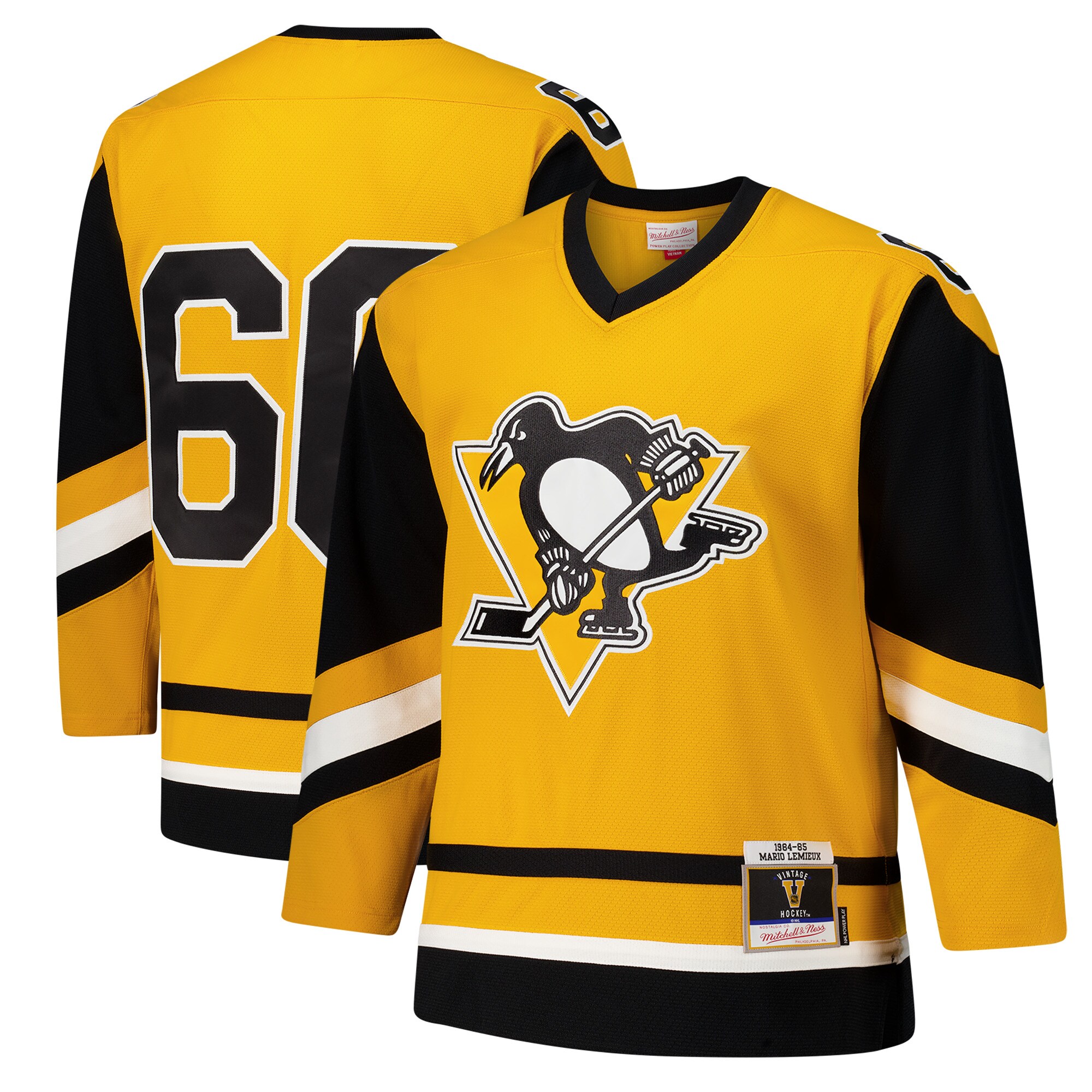 Men's Pittsburgh Penguins Mario Lemieux Gold 1984-85 Power Play Jersey - JS302 
