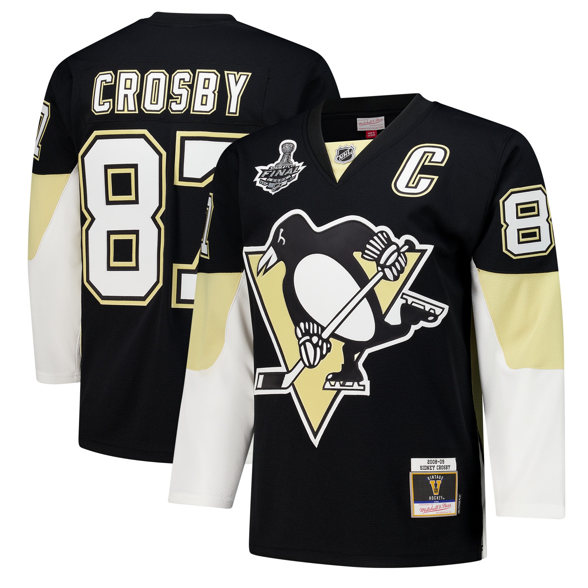 Men's Pittsburgh Penguins Sidney Crosby Black 2008-09 Power Play Jersey - JS923 