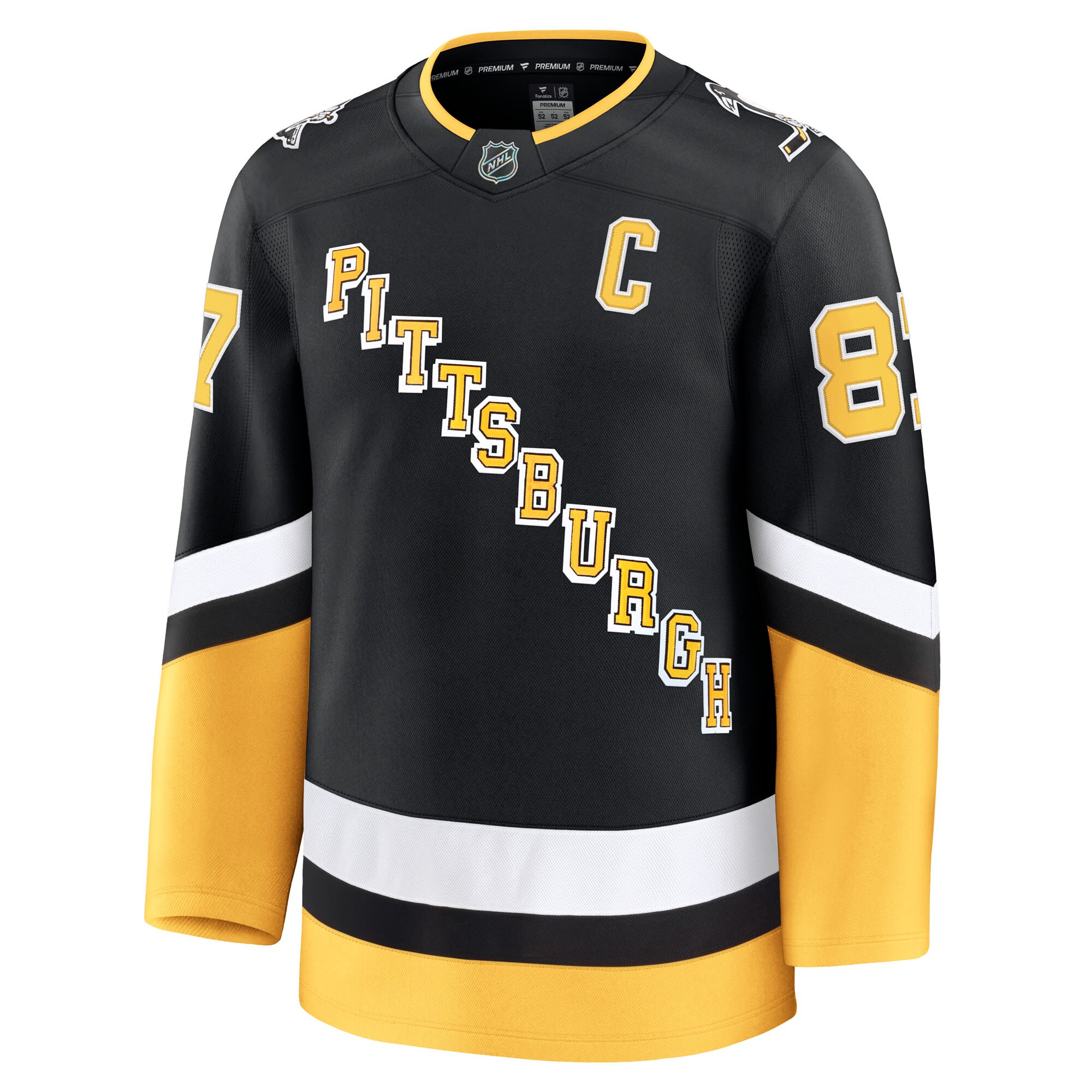 Alternative view of Men's Pittsburgh Penguins Sidney Crosby Black Alternate Premium Jersey - JS464 