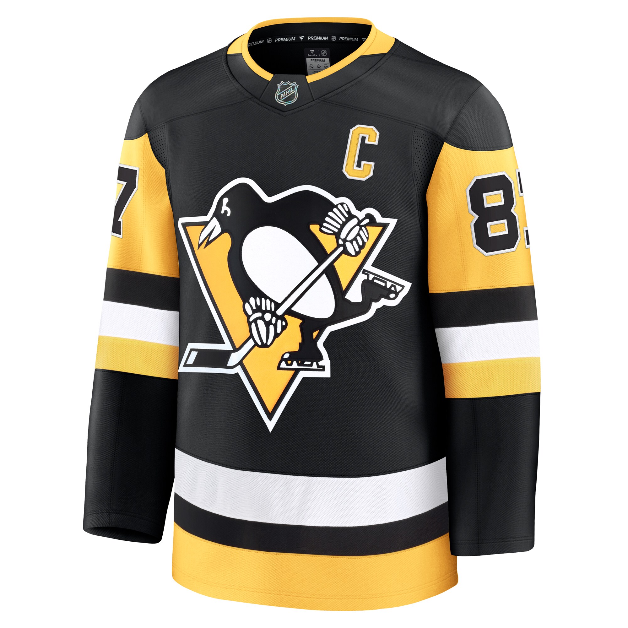 Alternative view of Men's Pittsburgh Penguins Sidney Crosby Black Home Premium Jersey - JS616 