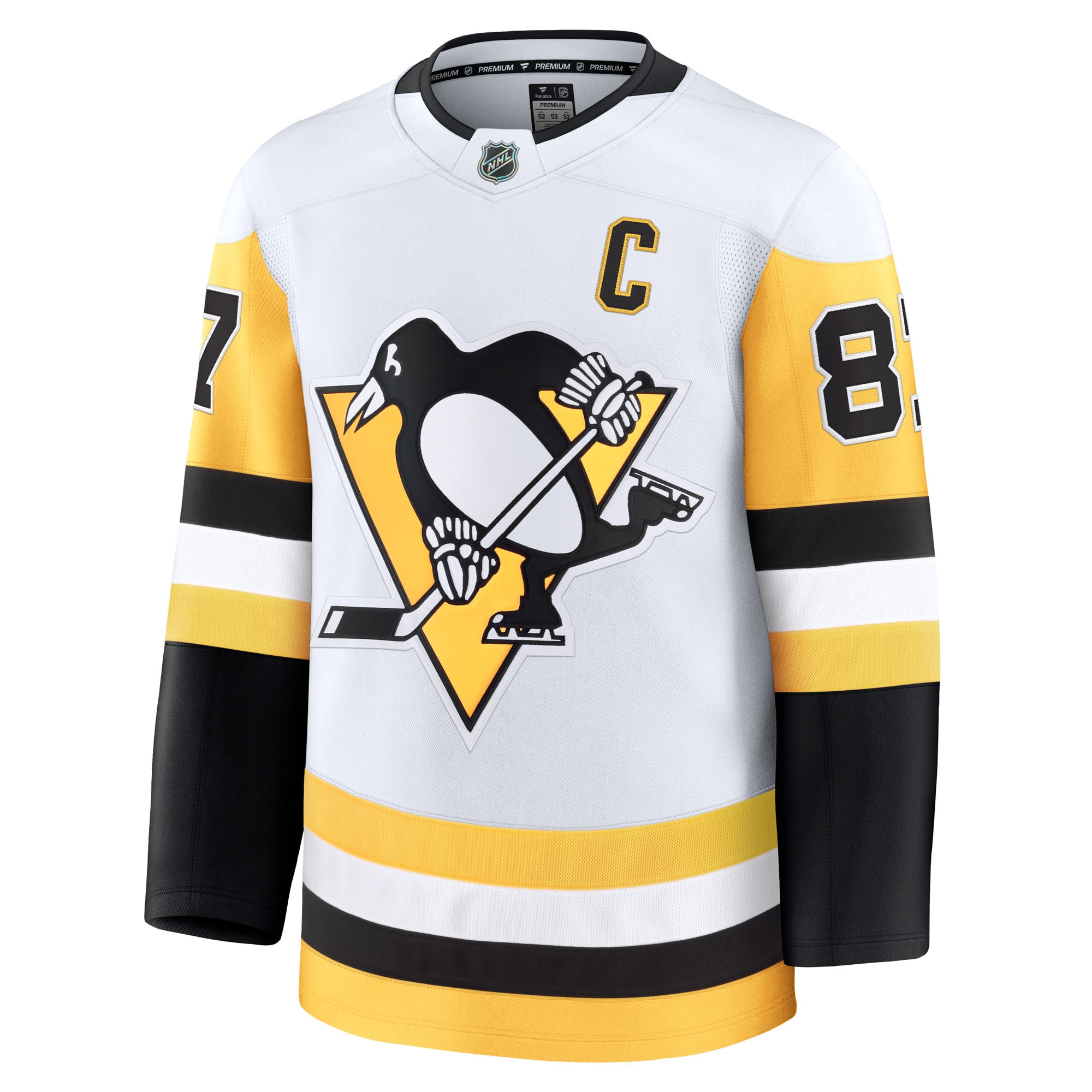 Alternative view of Men's Pittsburgh Penguins Sidney Crosby White Away Premium Jersey - JS568 