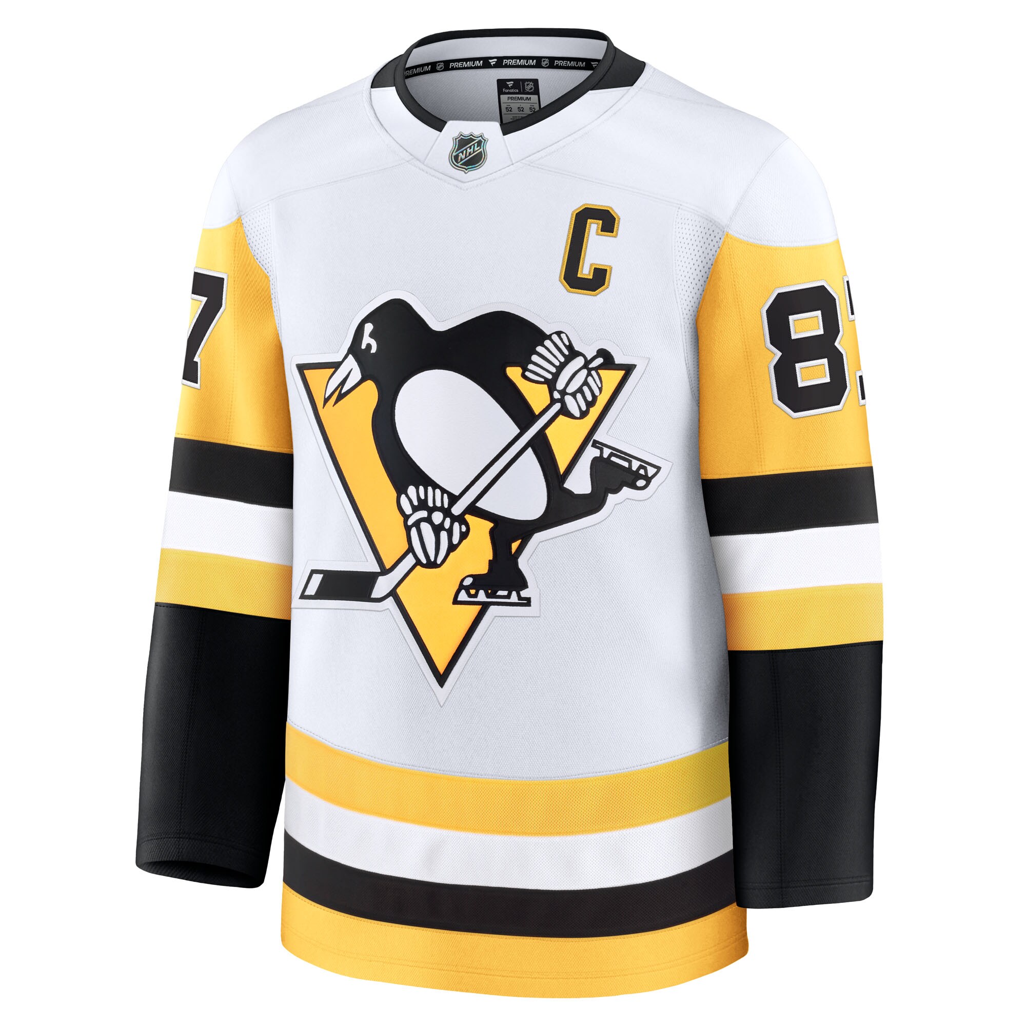Alternative view of Men's Pittsburgh Penguins Sidney Crosby White Away Premium Jersey - JS727 