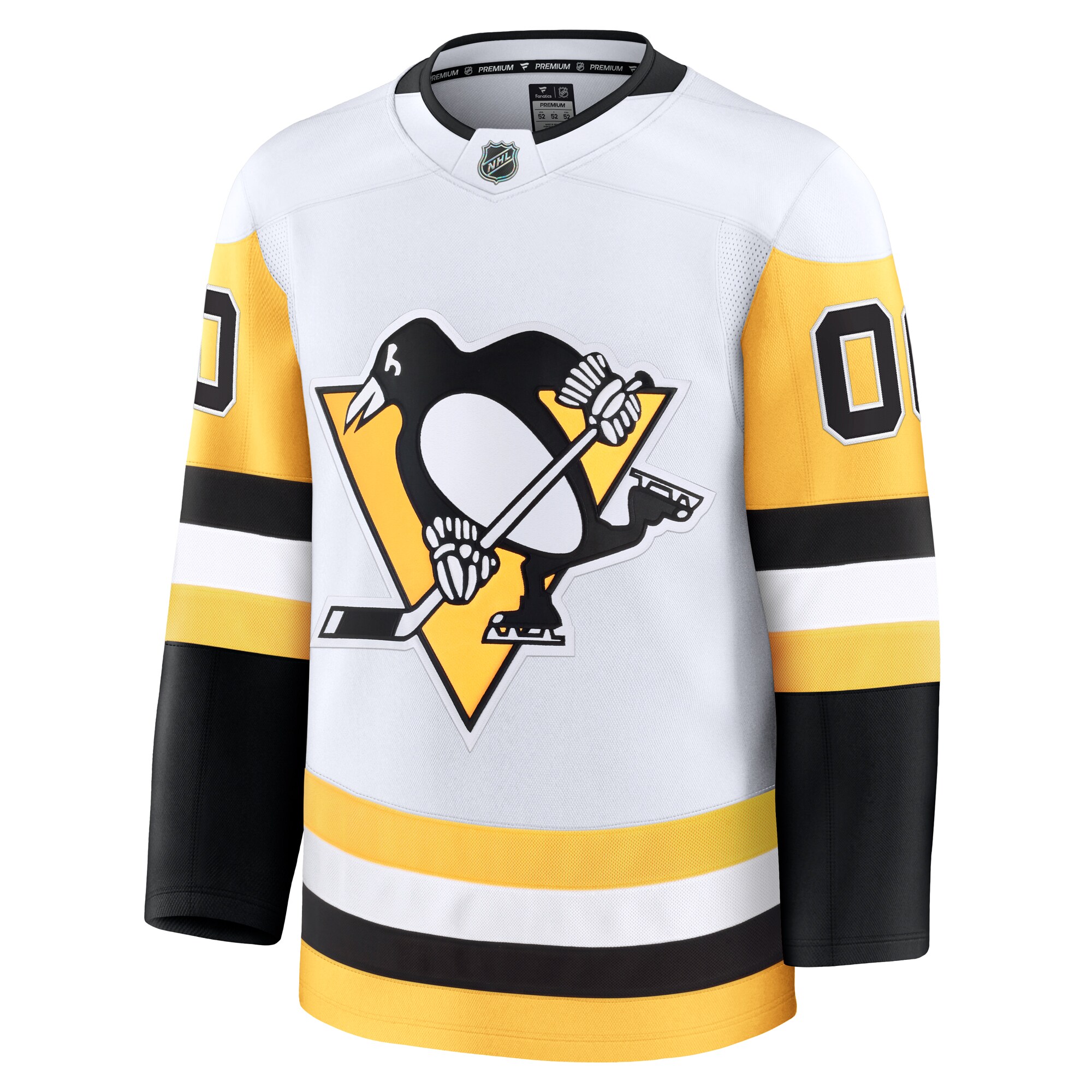 Alternative view of Men's Pittsburgh Penguins White Away Premium Custom Jersey - JS733 