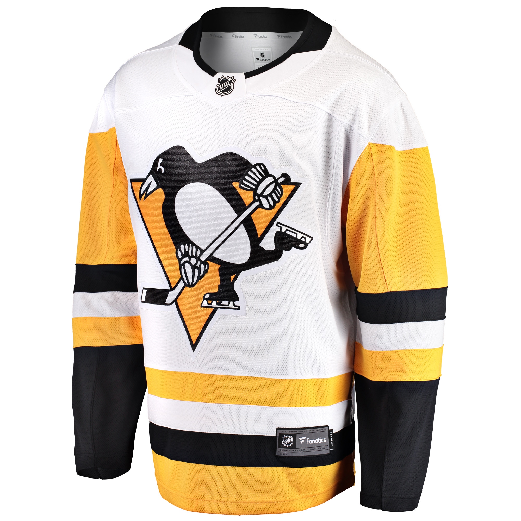 Alternative view of Men's Pittsburgh Penguins White Breakaway Away Jersey - JS373 
