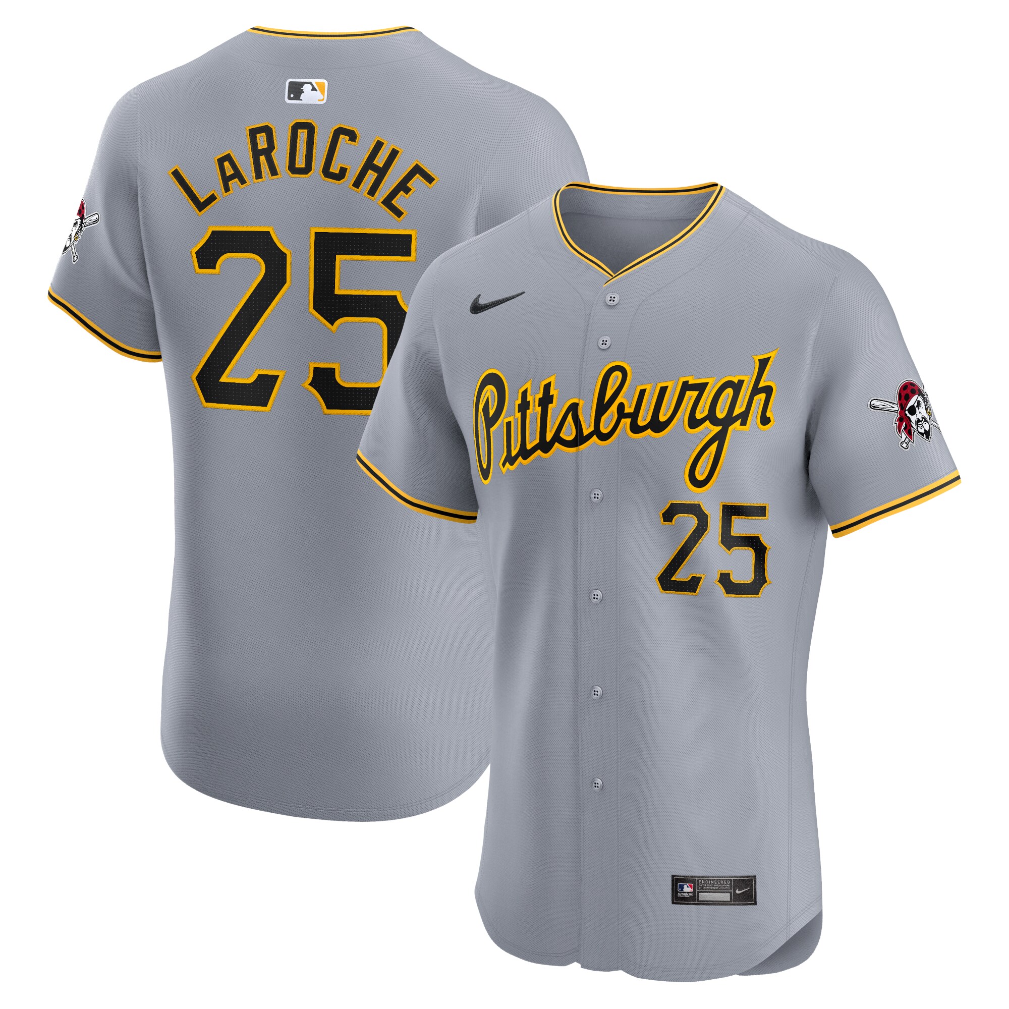 Men's Pittsburgh Pirates Adam LaRoche Gray Road Elite Player Jersey 