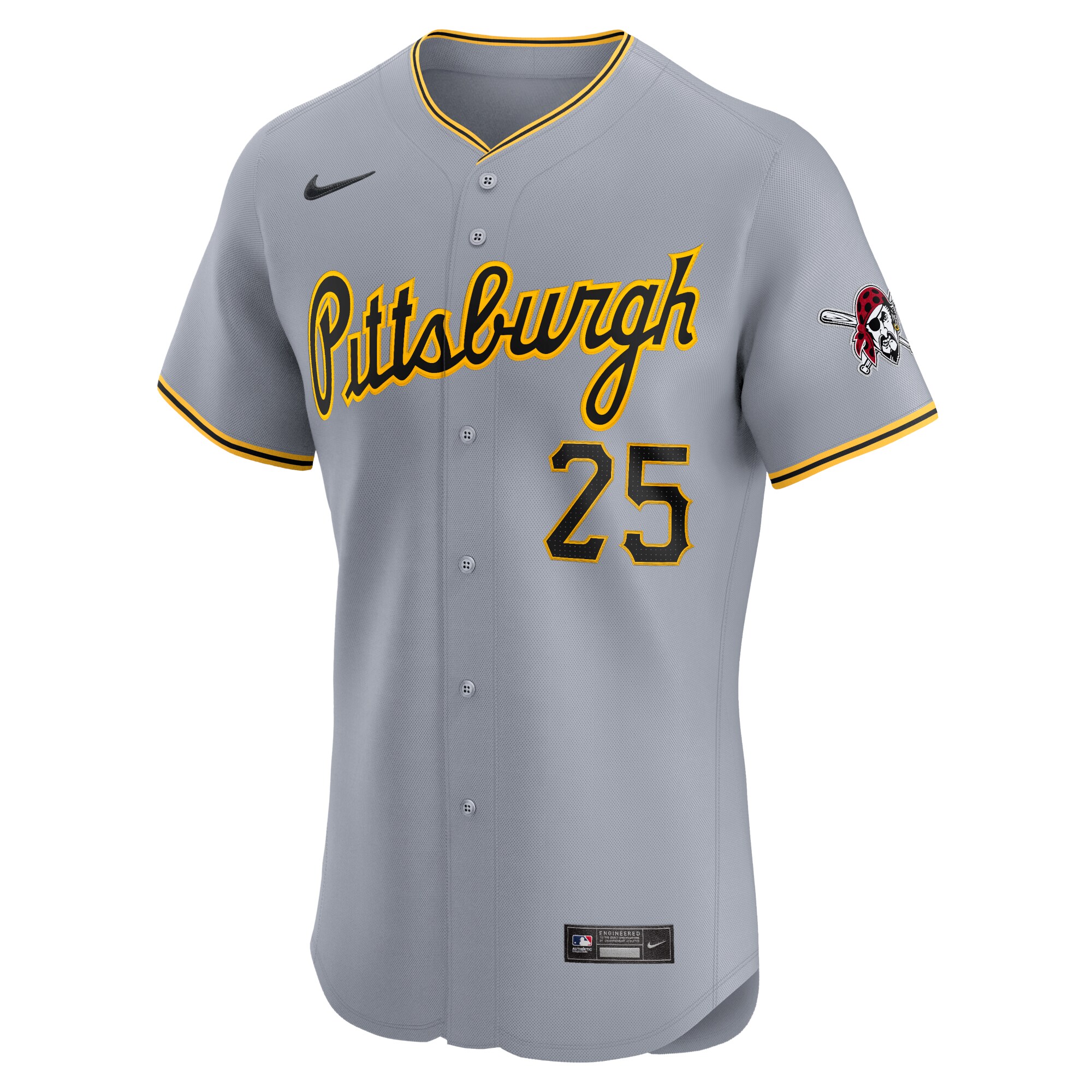 Alternative view of Men's Pittsburgh Pirates Adam LaRoche Gray Road Elite Player Jersey 