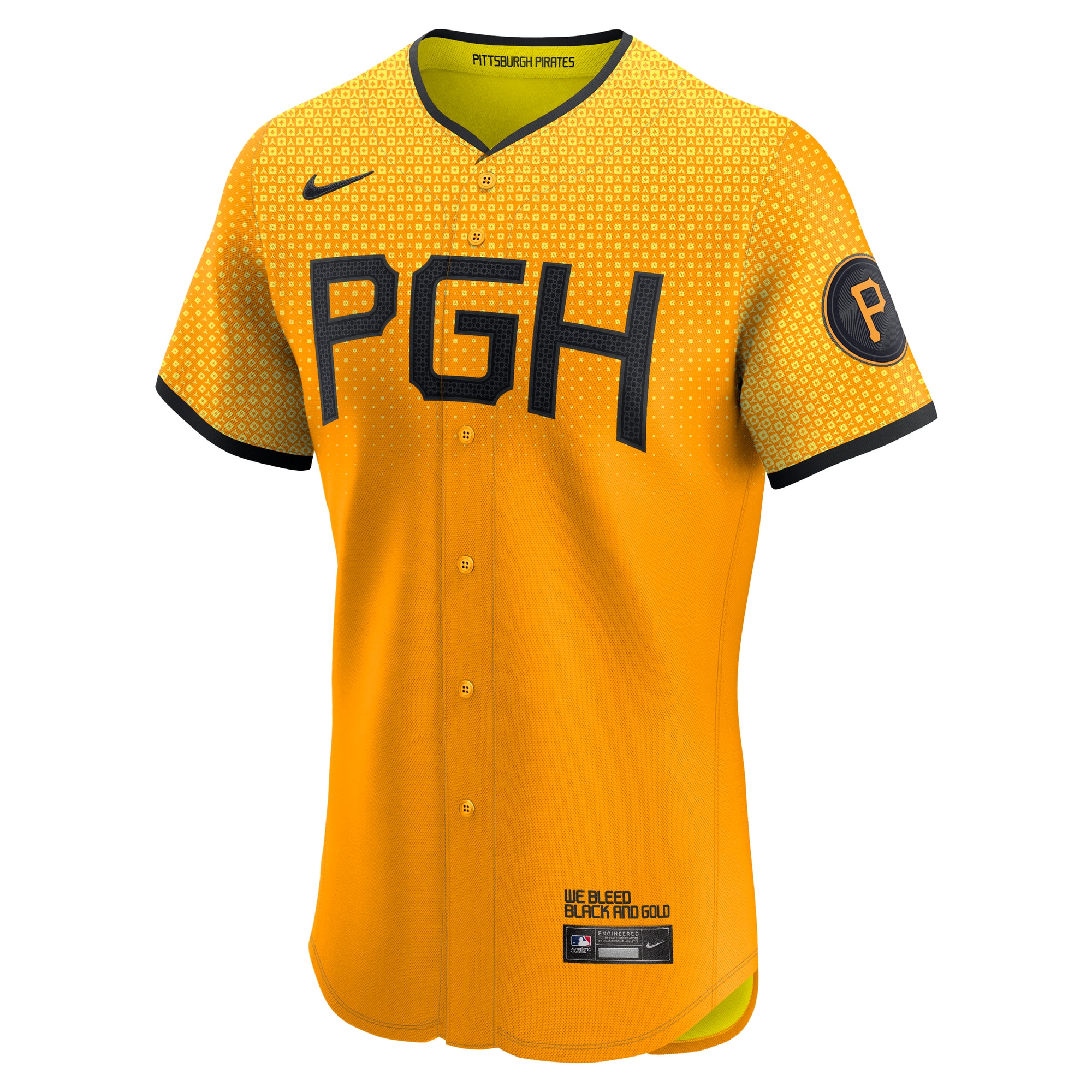Alternative view of Men's Pittsburgh Pirates Gold City Connect Elite Jersey 