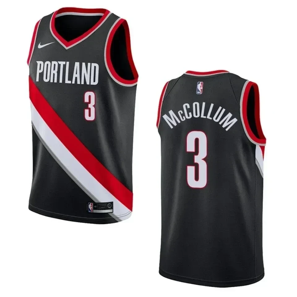 Men's Portland Trail Blazers 3 C.j. Mccollum Icon Swingman Jersey - Black - JS536 