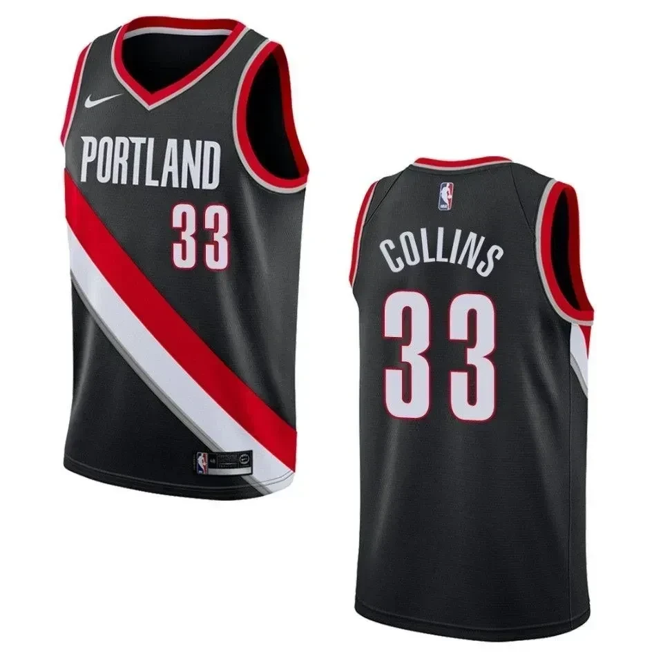Men's Portland Trail Blazers 33 Zach Collins Icon Swingman Jersey - Black - JS232 