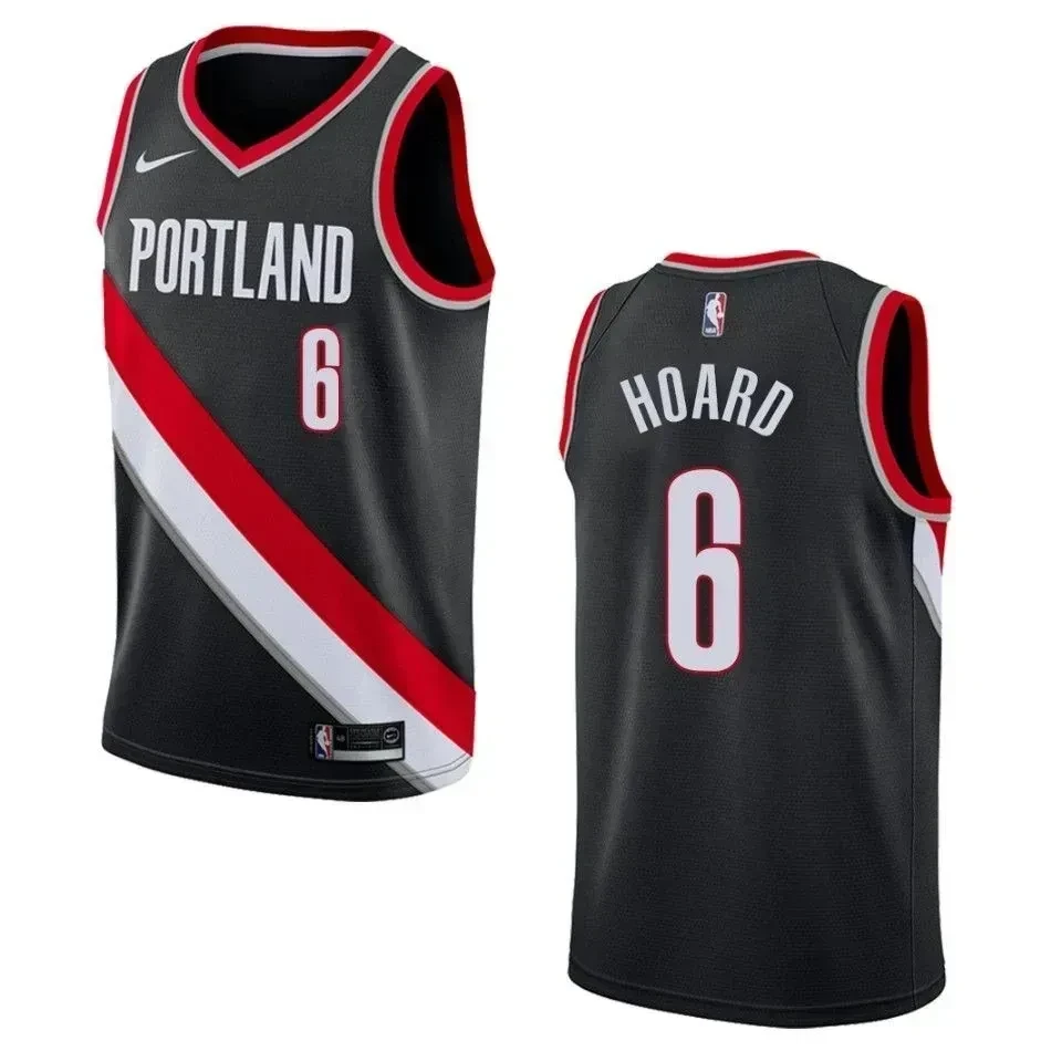 Men's Portland Trail Blazers 6 Jaylen Hoard Icon Swingman Jersey - Black - JS730 