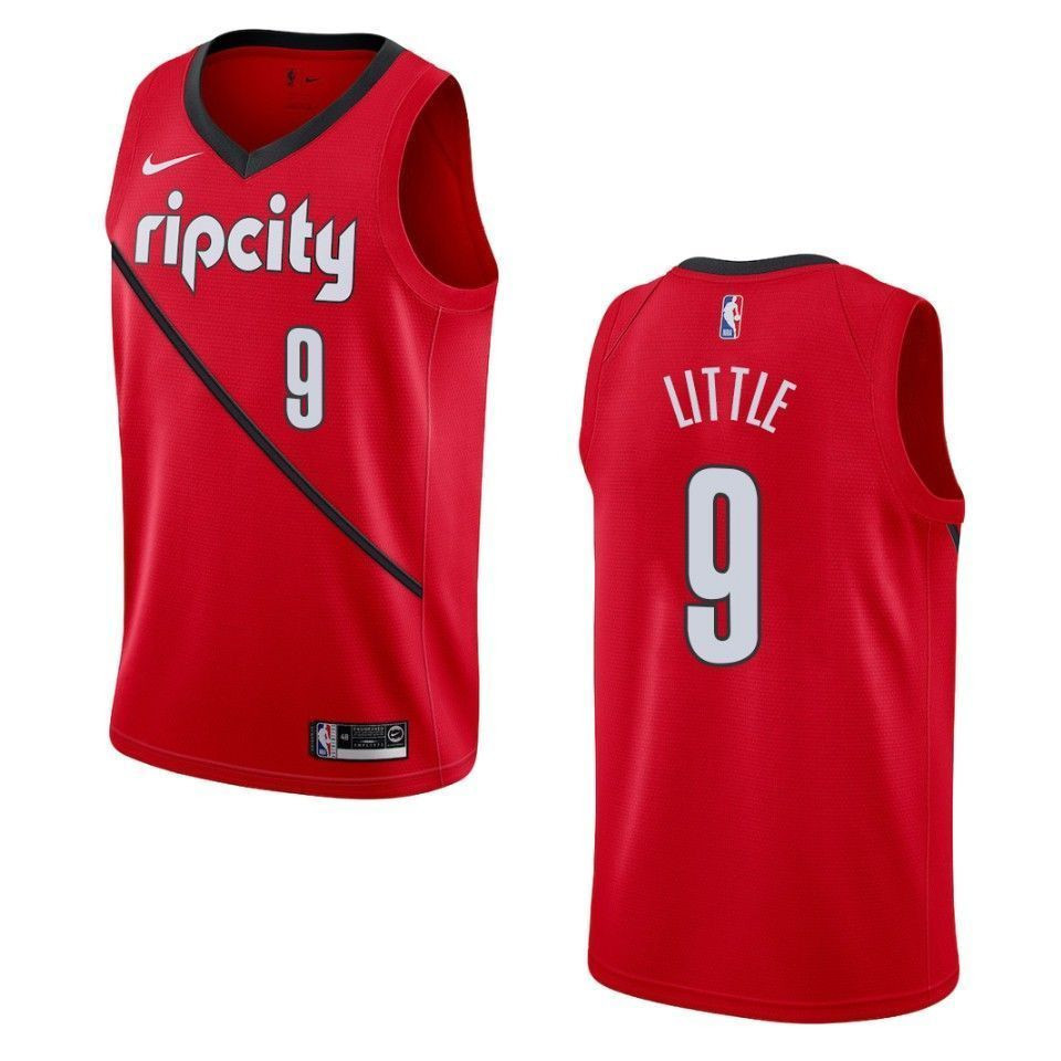 Men's Portland Trail Blazers 9 Nassir Little Earned Swingman Jersey - Red - JS270 