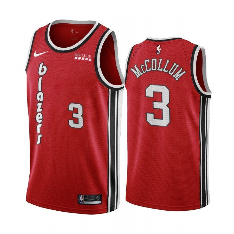 Men's Portland Trail Blazers C.j. Mccollum Red Classic Edition Jersey - JS186 