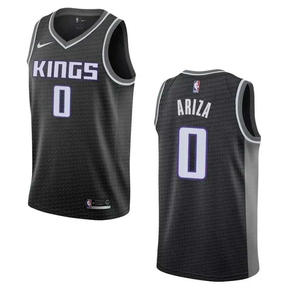 Men's Sacramento Kings 0 Trevor Ariza Statement Swingman Jersey - Black - JS351 