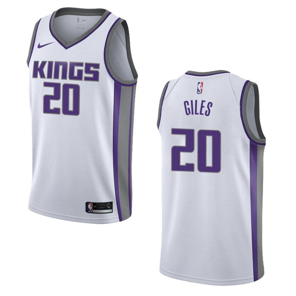 Men's Sacramento Kings 20 Harry Giles Association Swingman Jersey - White - JS477 