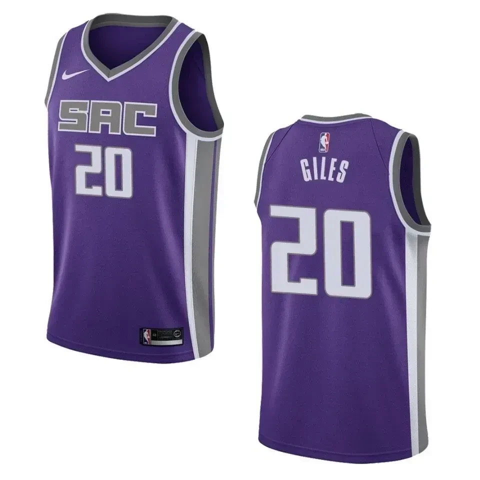 Men's Sacramento Kings 20 Harry Giles Icon Swingman Jersey - Purple - JS883 
