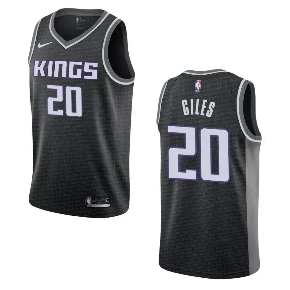 Men's Sacramento Kings 20 Harry Giles Statement Swingman Jersey - Black - JS256 