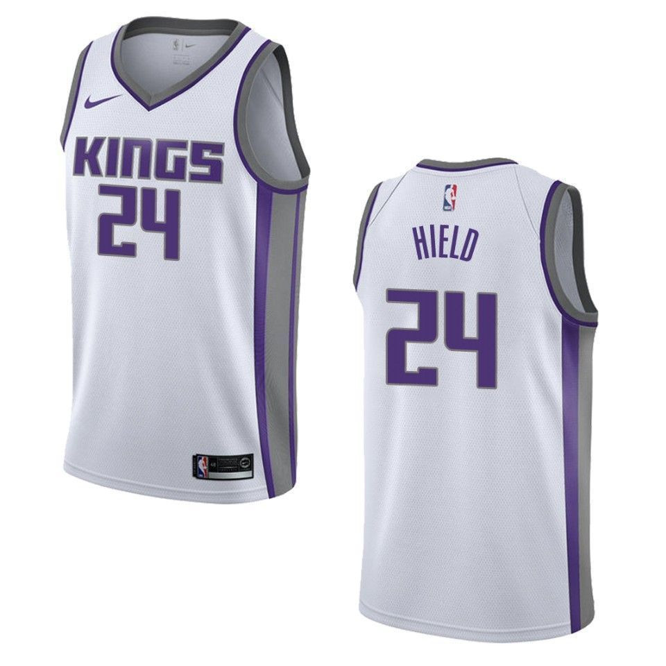 Men's Sacramento Kings 24 Buddy Hield Association Swingman Jersey - White - JS393 
