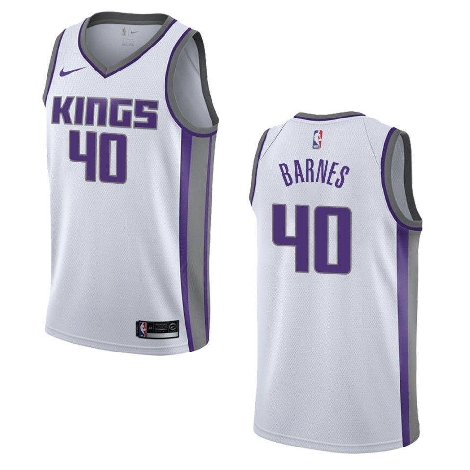 Men's Sacramento Kings 40 Harrison Barnes Association Swingman Jersey - White - JS573 