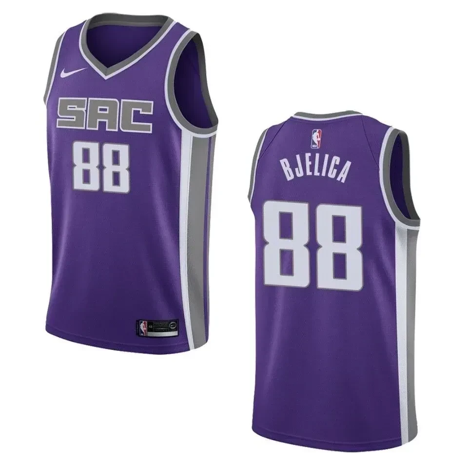 Men's Sacramento Kings 88 Nemanja Bjelica Icon Swingman Jersey - Purple - JS398 