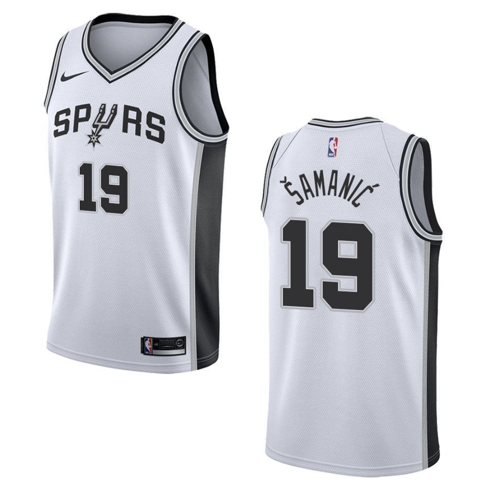 Men's San Antonio Spurs 19 Luka Samanic Association Swingman Jersey - White - JS635 