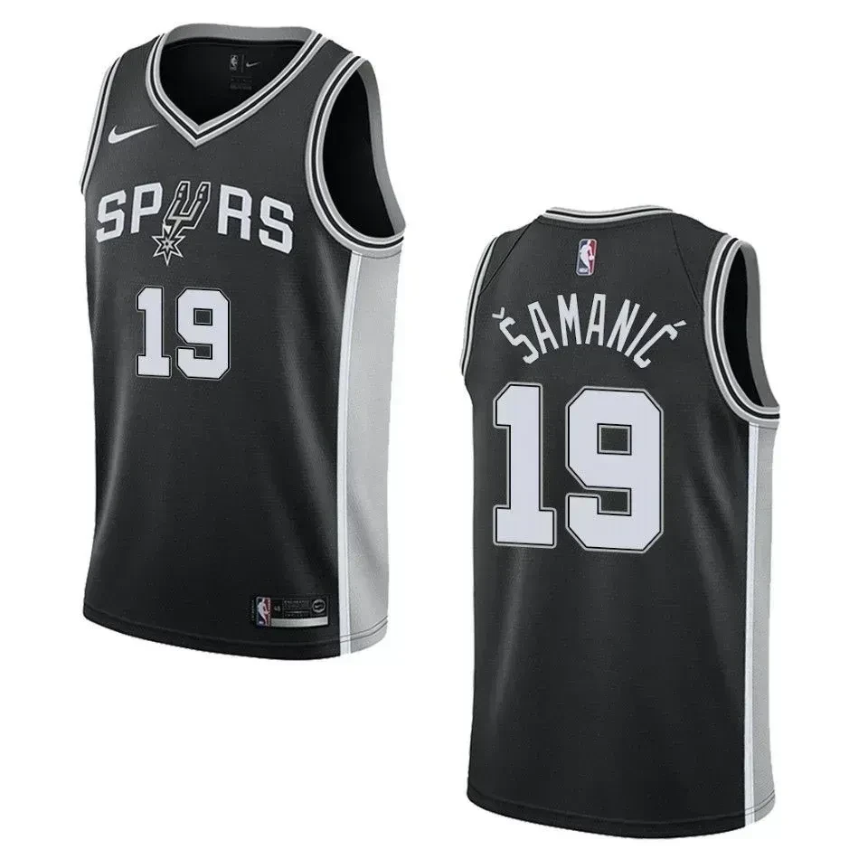 Men's San Antonio Spurs 19 Luka Samanic Icon Swingman Jersey - Black - JS269 
