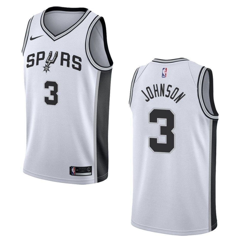Men's San Antonio Spurs 3 Keldon Johnson Association Swingman Jersey - White - JS878 
