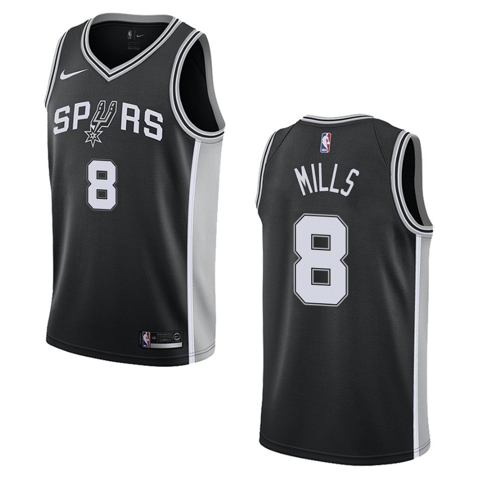 Men's San Antonio Spurs #8 Patty Mills Icon Swingman Jersey - Black