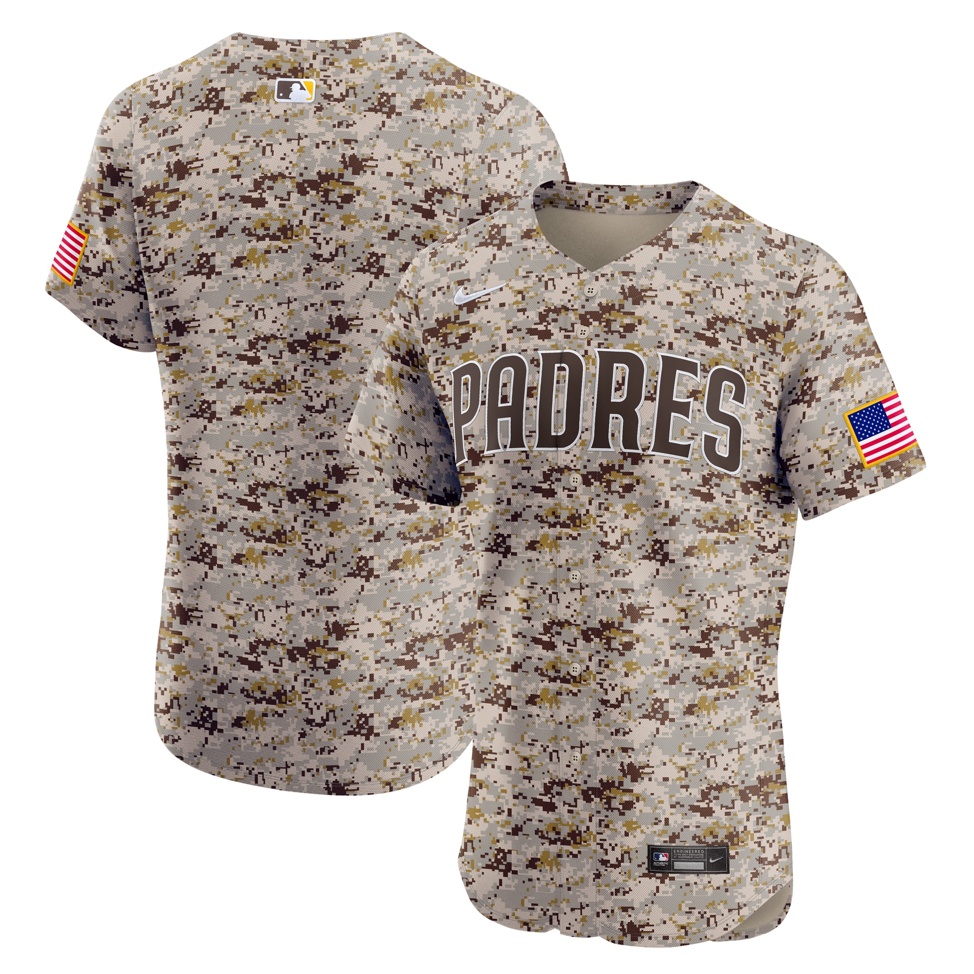 Men's San Diego Padres Brown Alternate Vapor Premier Elite Patch Jersey 