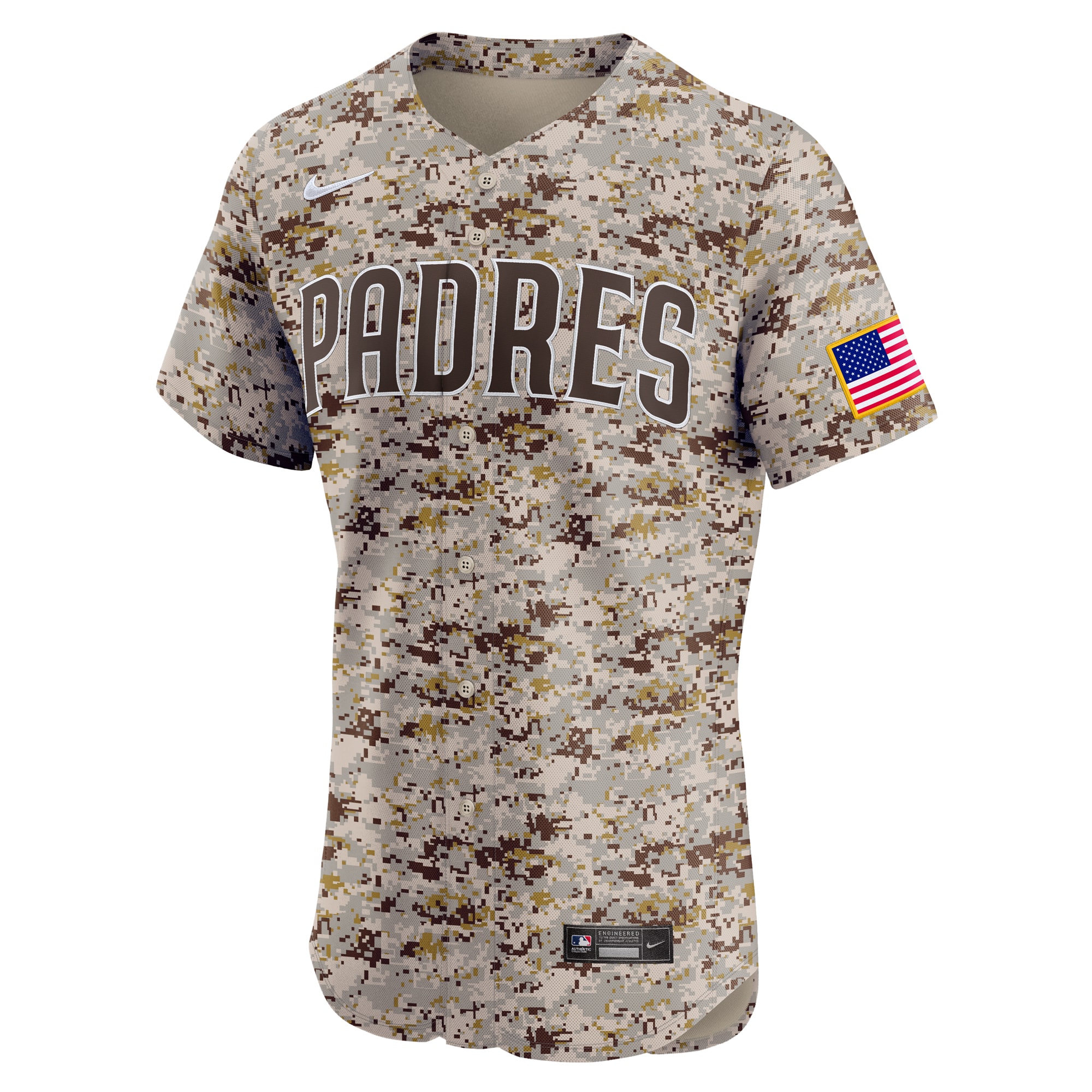 Alternative view of Men's San Diego Padres Brown Alternate Vapor Premier Elite Patch Jersey 