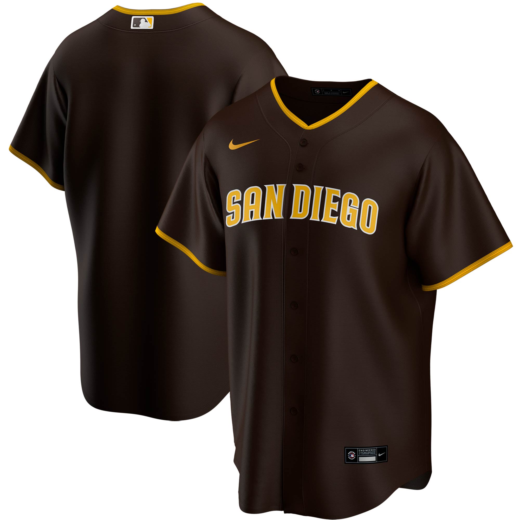 Men's San Diego Padres Brown Road Team Jersey 