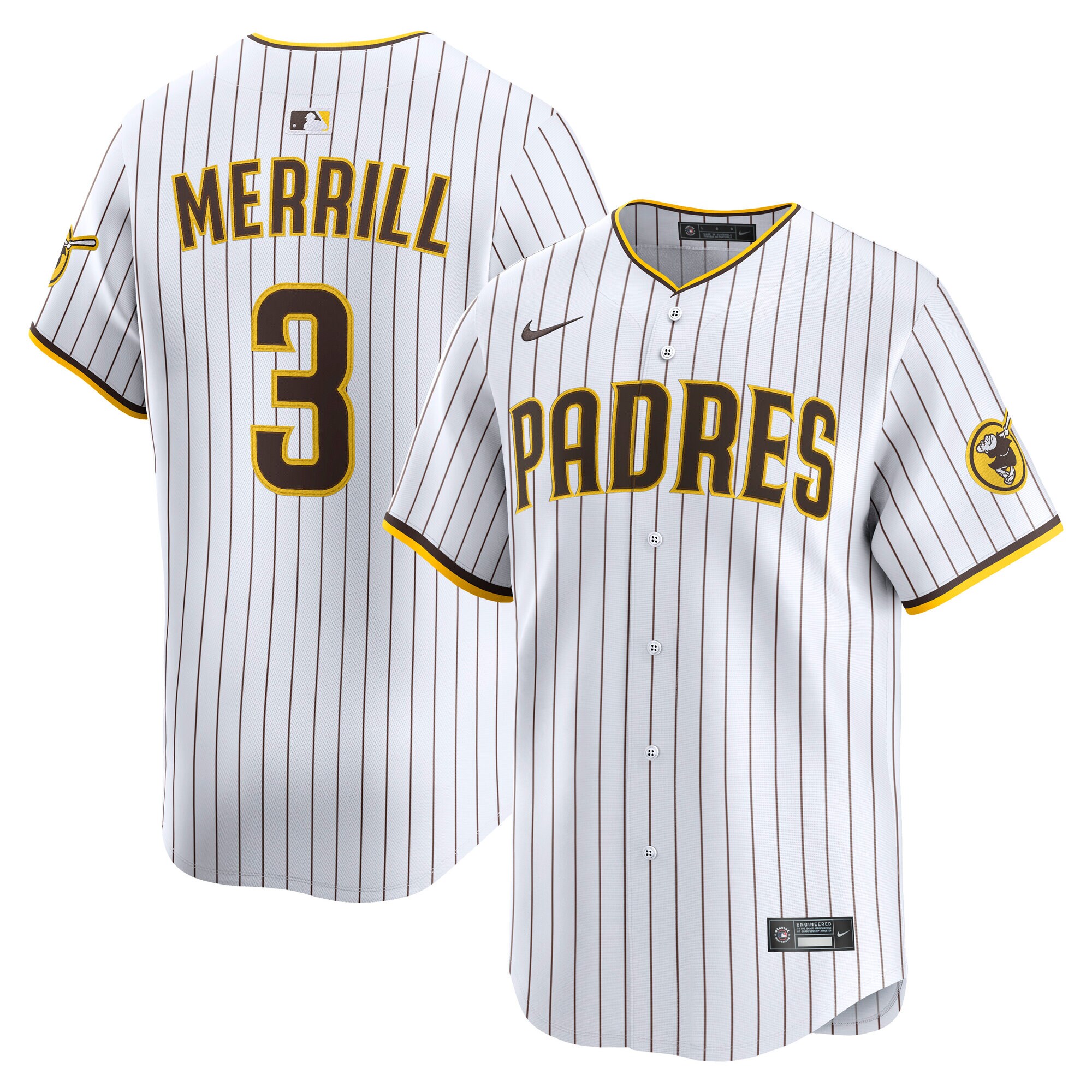 Men's San Diego Padres Jackson Merrill White Alternate Limited Player Jersey 