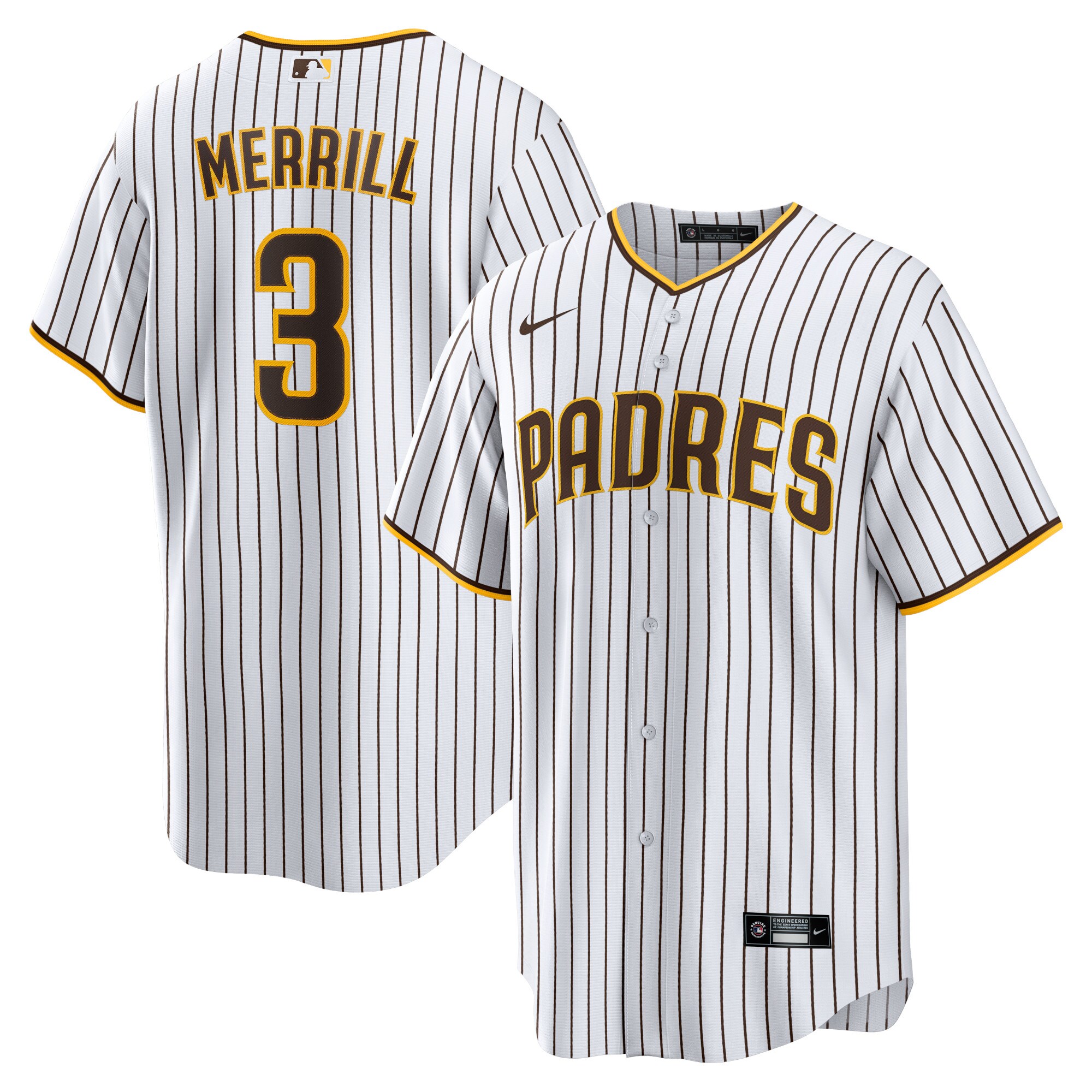 Men's San Diego Padres Jackson Merrill White Home Jersey 