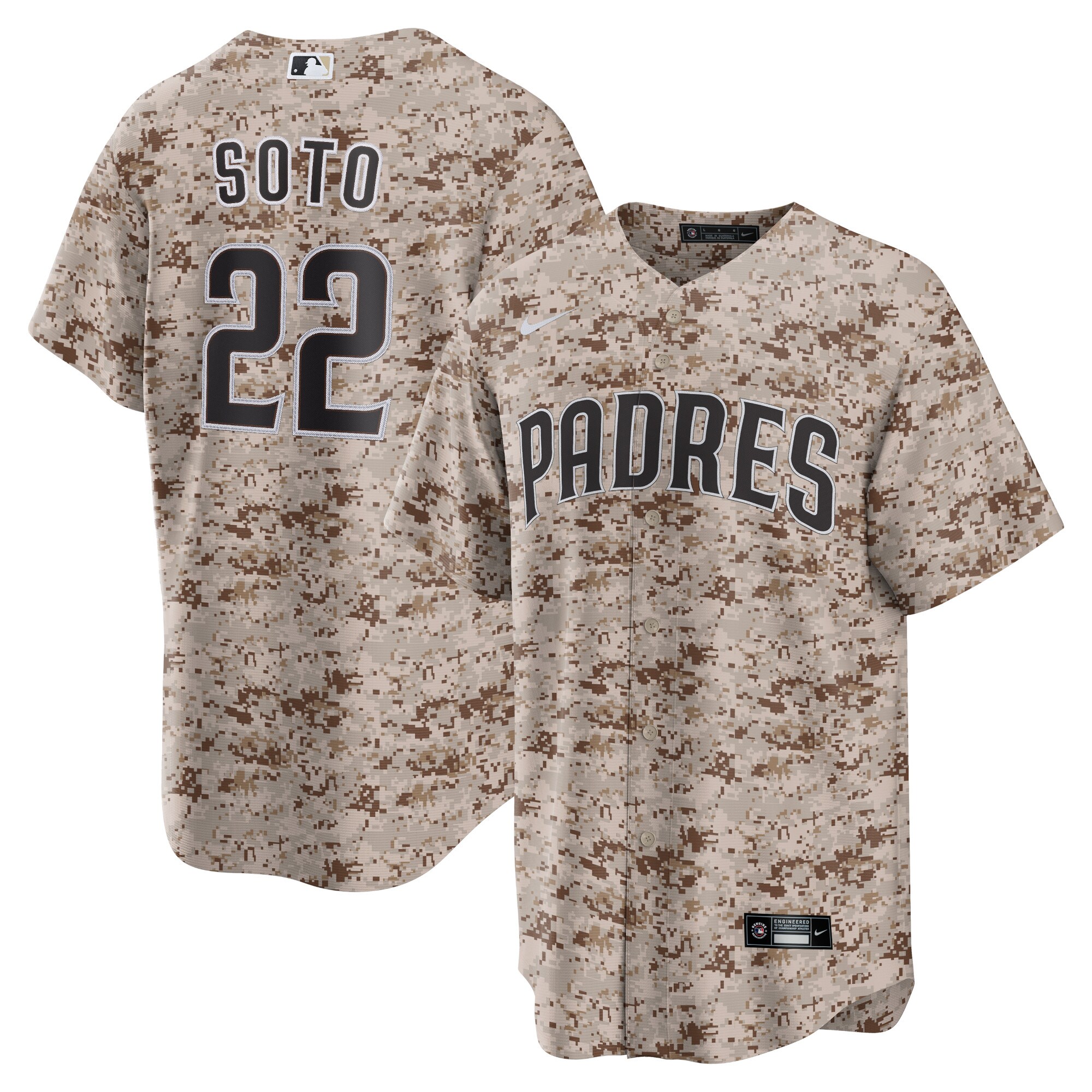 Men's San Diego Padres Juan Soto Camo USMC Alternate Player Jersey 
