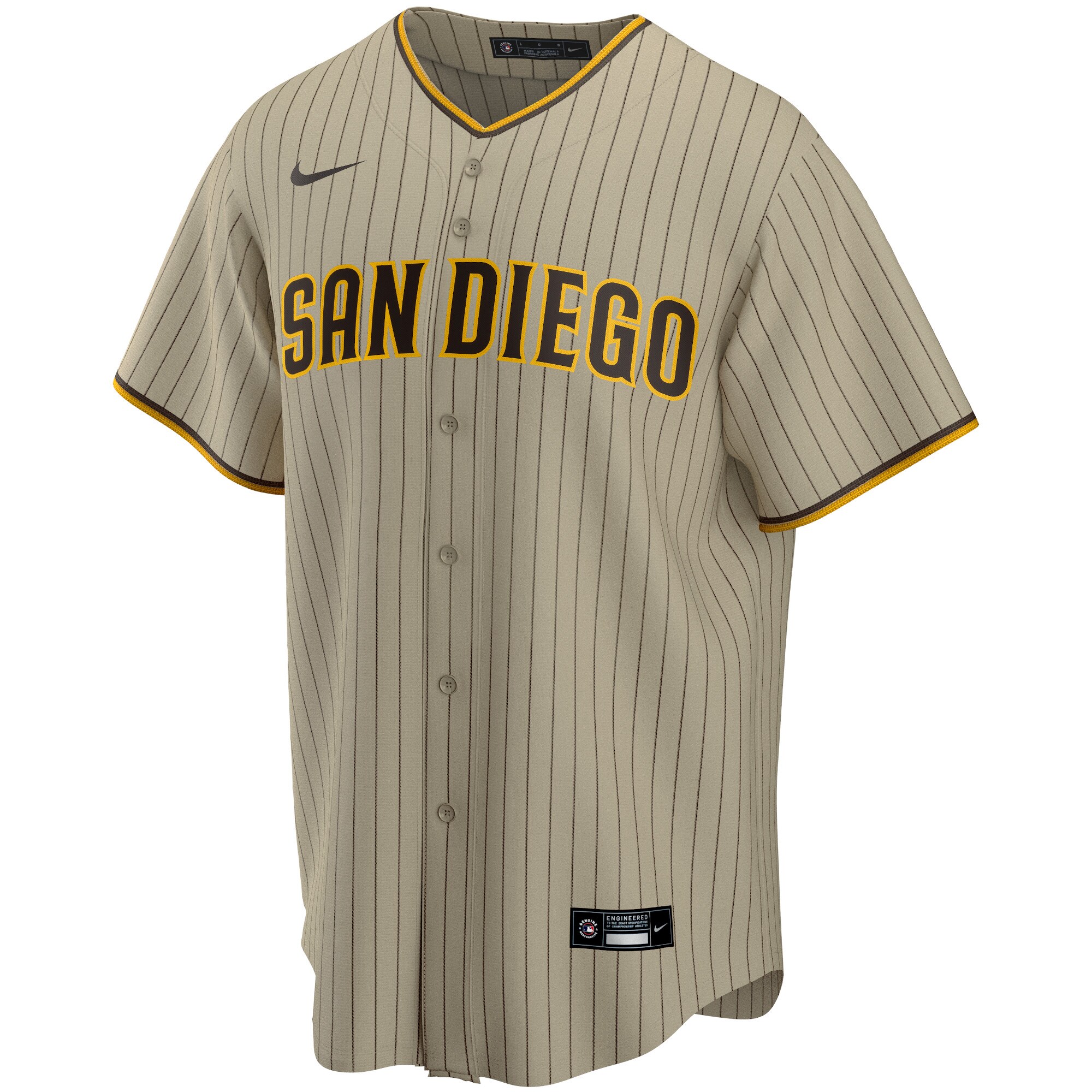 Alternative view of Men's San Diego Padres Manny Machado Tan Alternate Player Jersey 