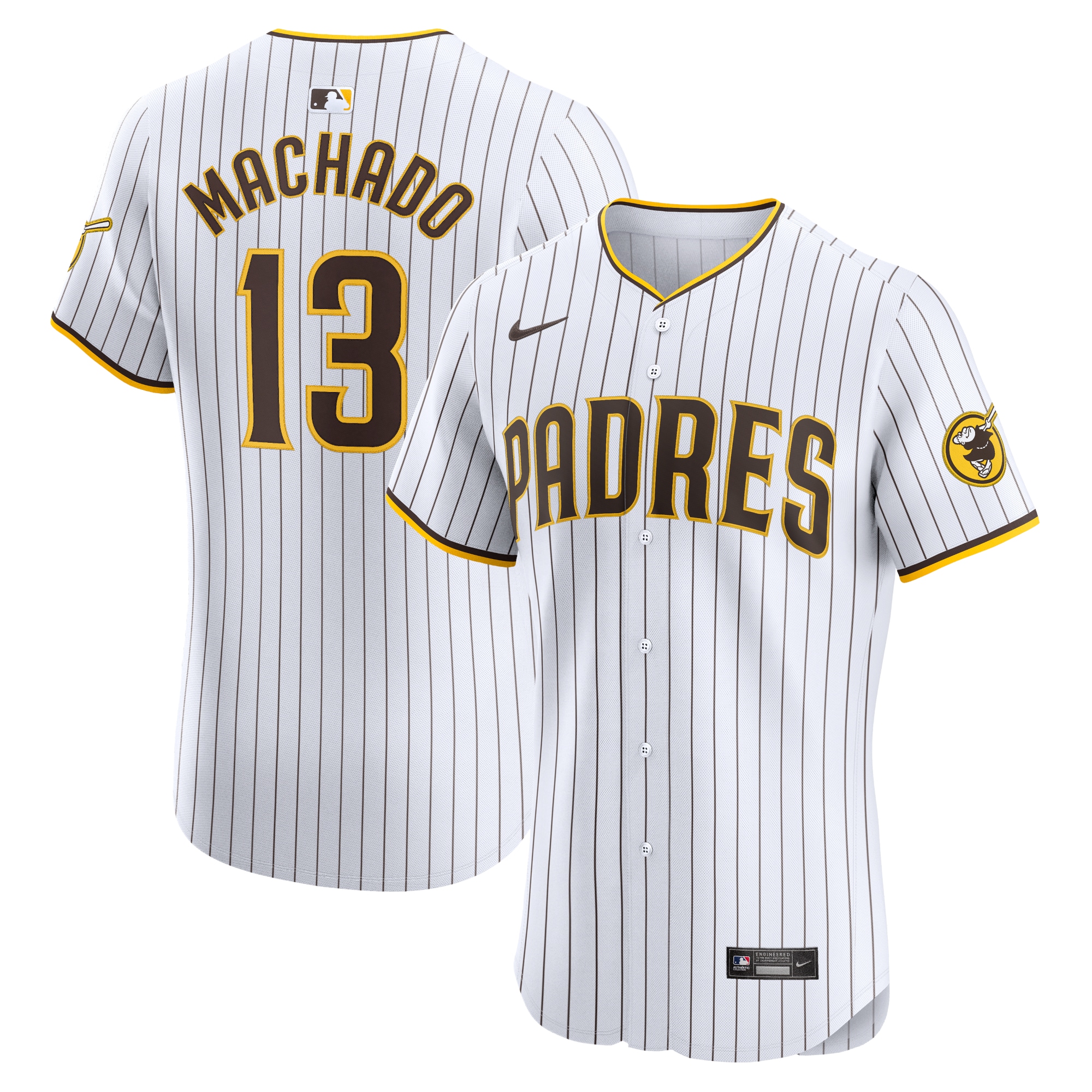 Men's San Diego Padres Manny Machado White Home Elite Jersey 