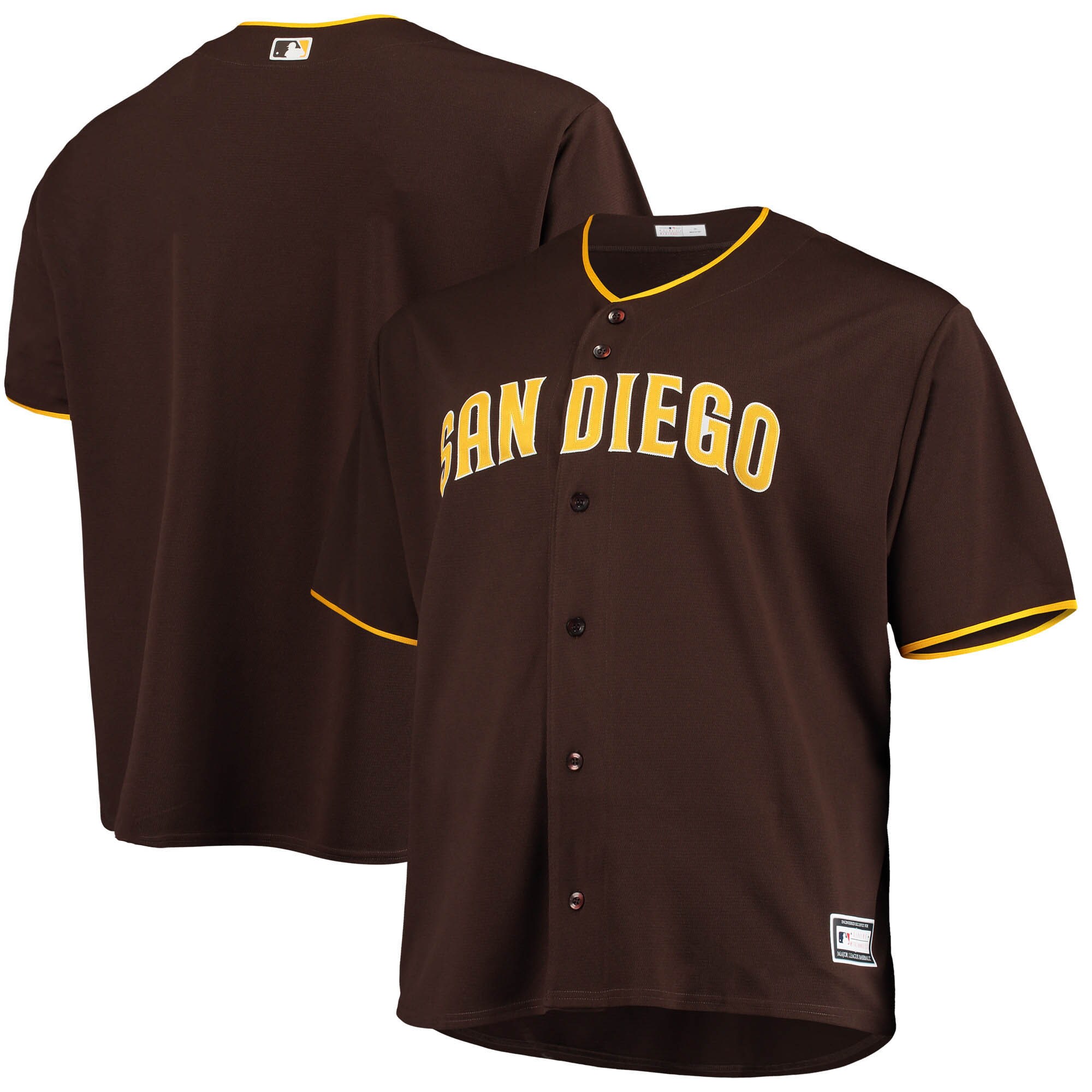 Men's San Diego Padres Sand/Brown Big & Tall Alternate Team Jersey 