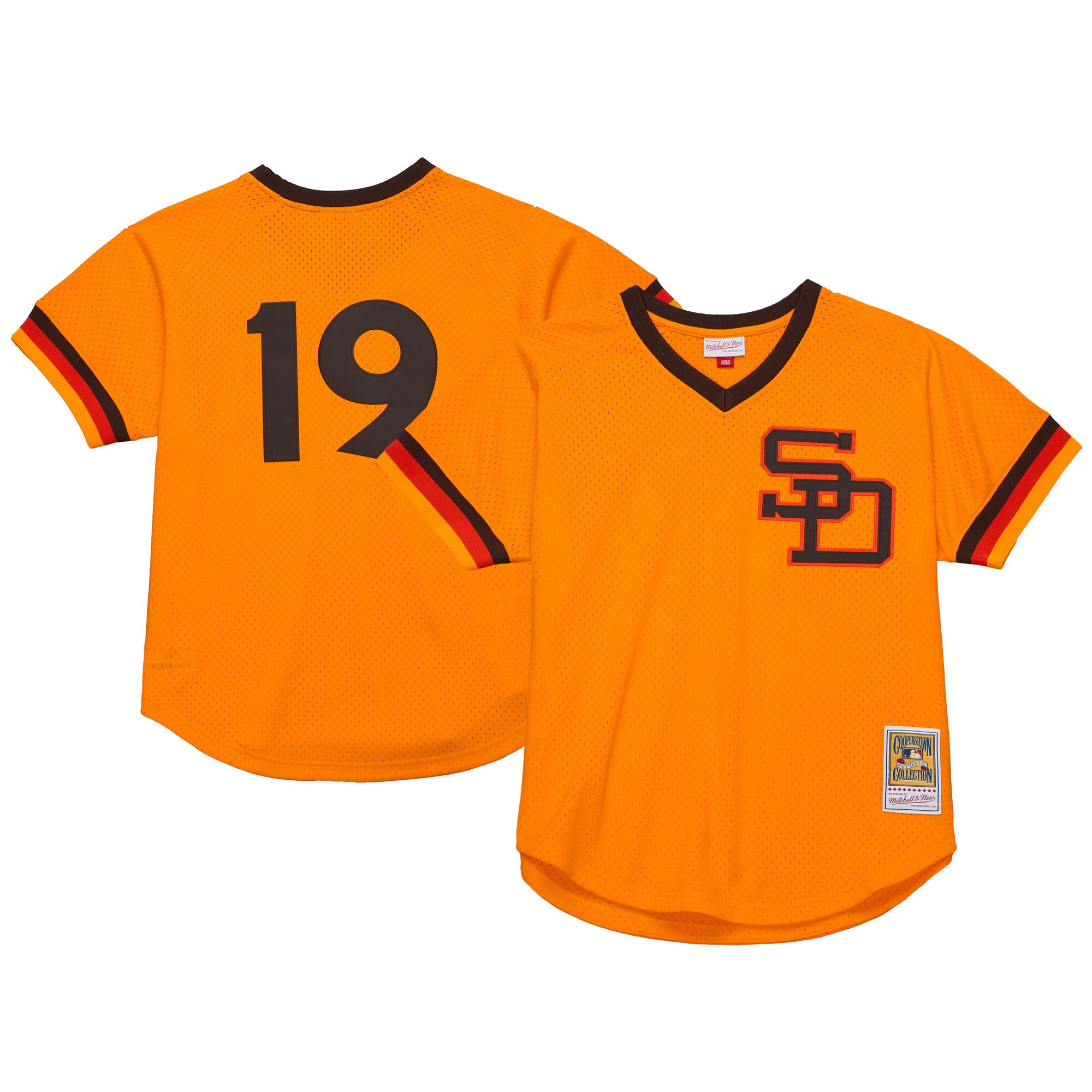 Men's San Diego Padres Tony Gwynn Mitchell & Ness Gold 1982 Cooperstown Collection Mesh Batting Practice Jersey 