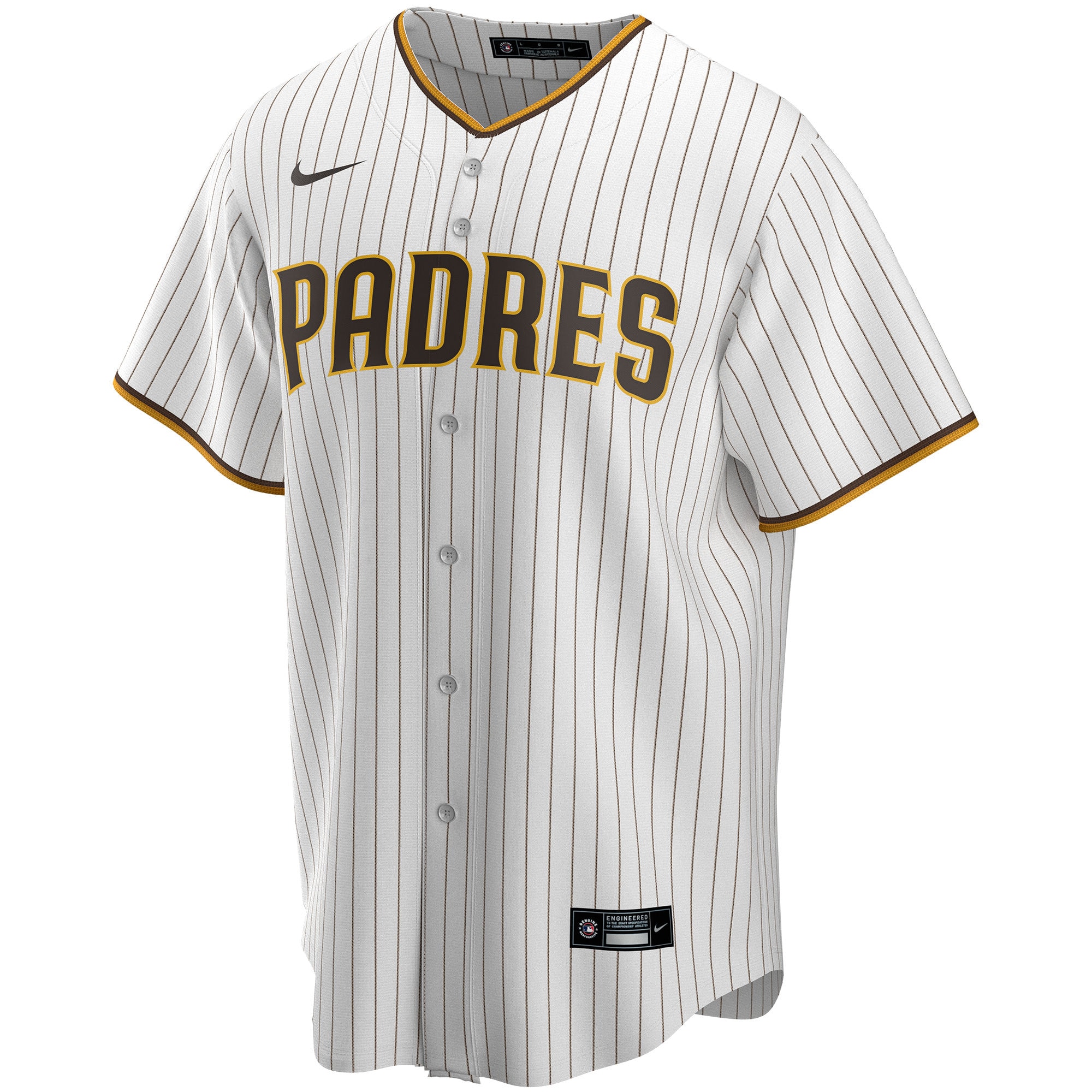 Alternative view of Men's San Diego Padres White Home Custom Jersey 