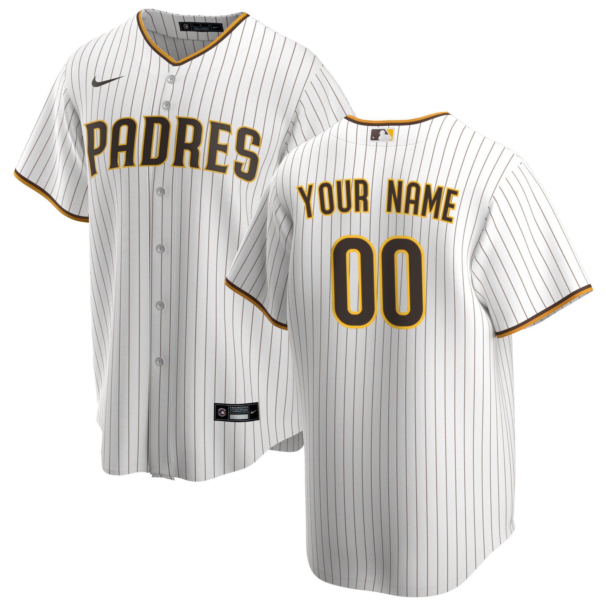 Men's San Diego Padres White Home Custom Jersey 