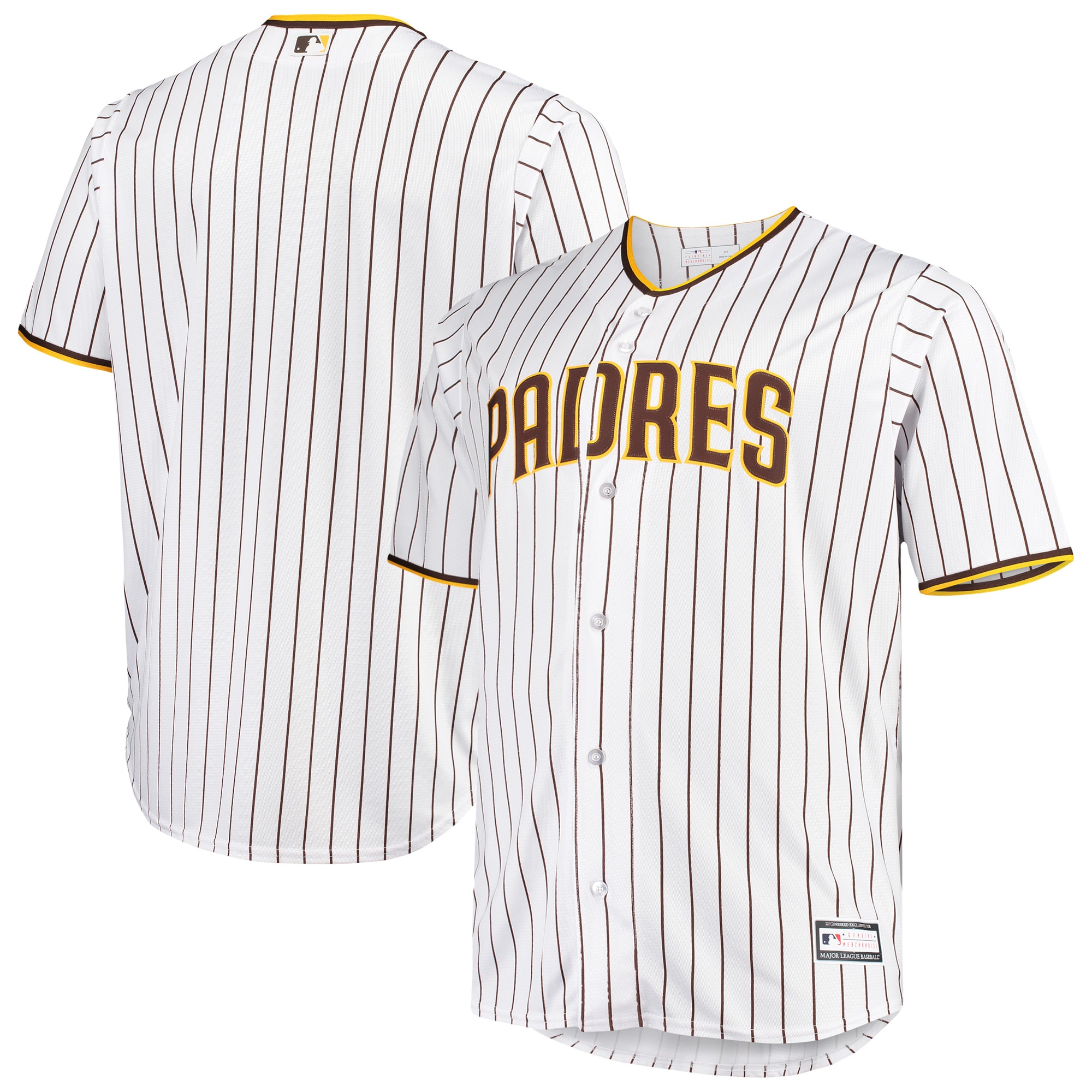 Men's San Diego Padres White/Brown Big & Tall Home Team Jersey 