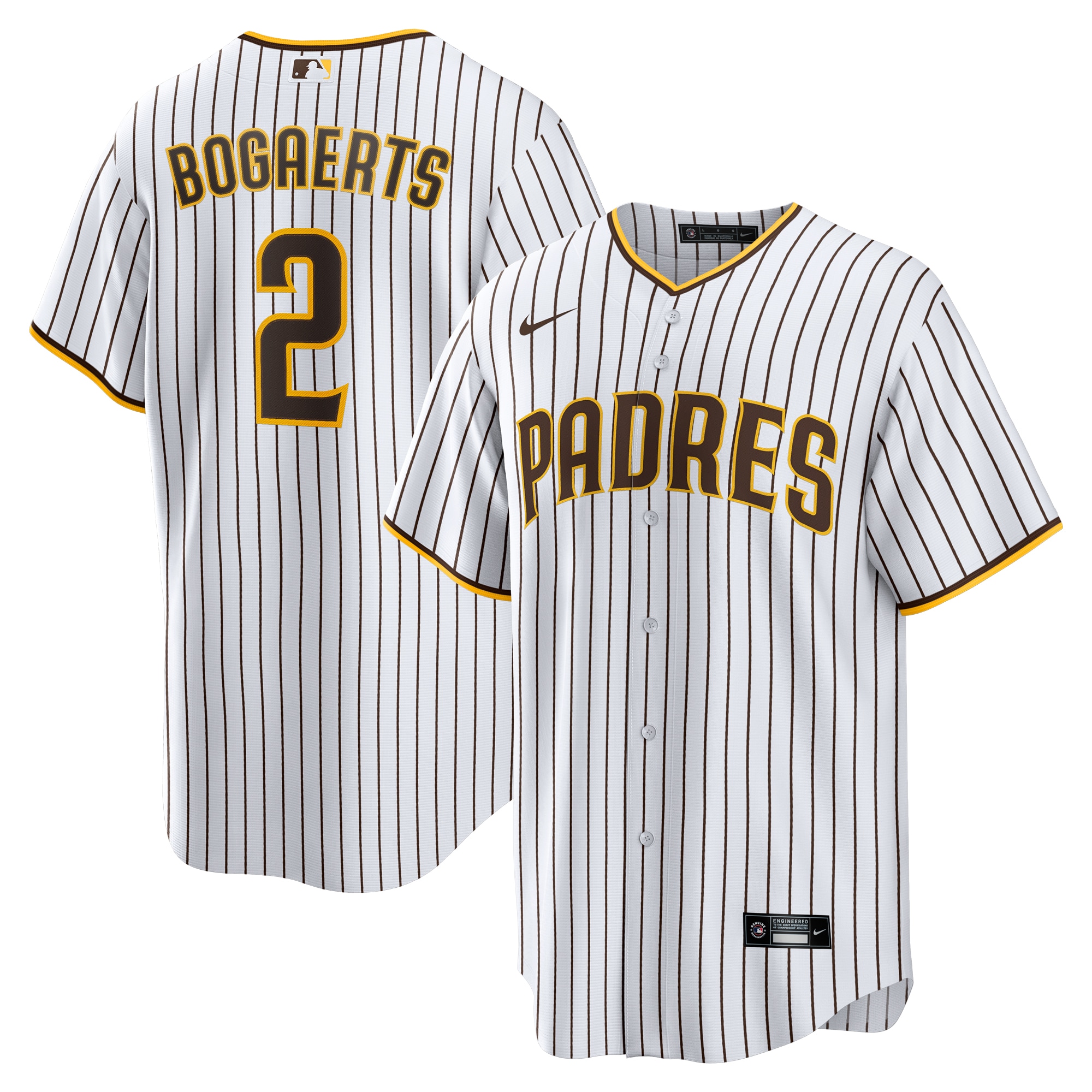 Men's San Diego Padres Xander Bogaerts White/Brown Home Official Player Jersey 