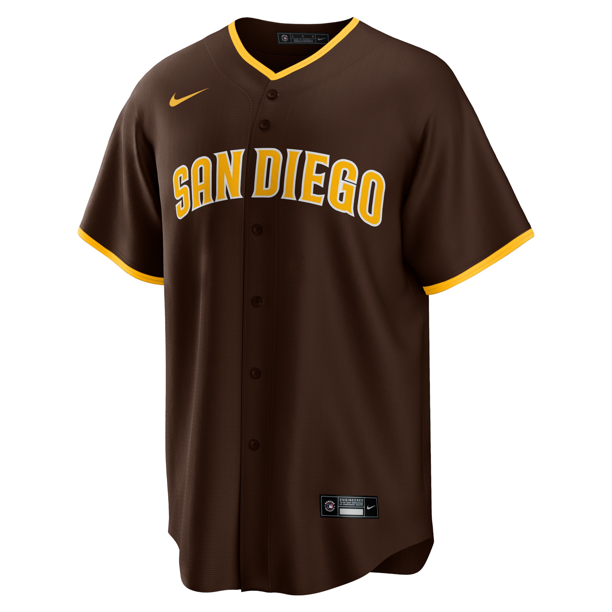 Alternative view of Men's San Diego Padres Yu Darvish Brown Alternate Player Jersey 