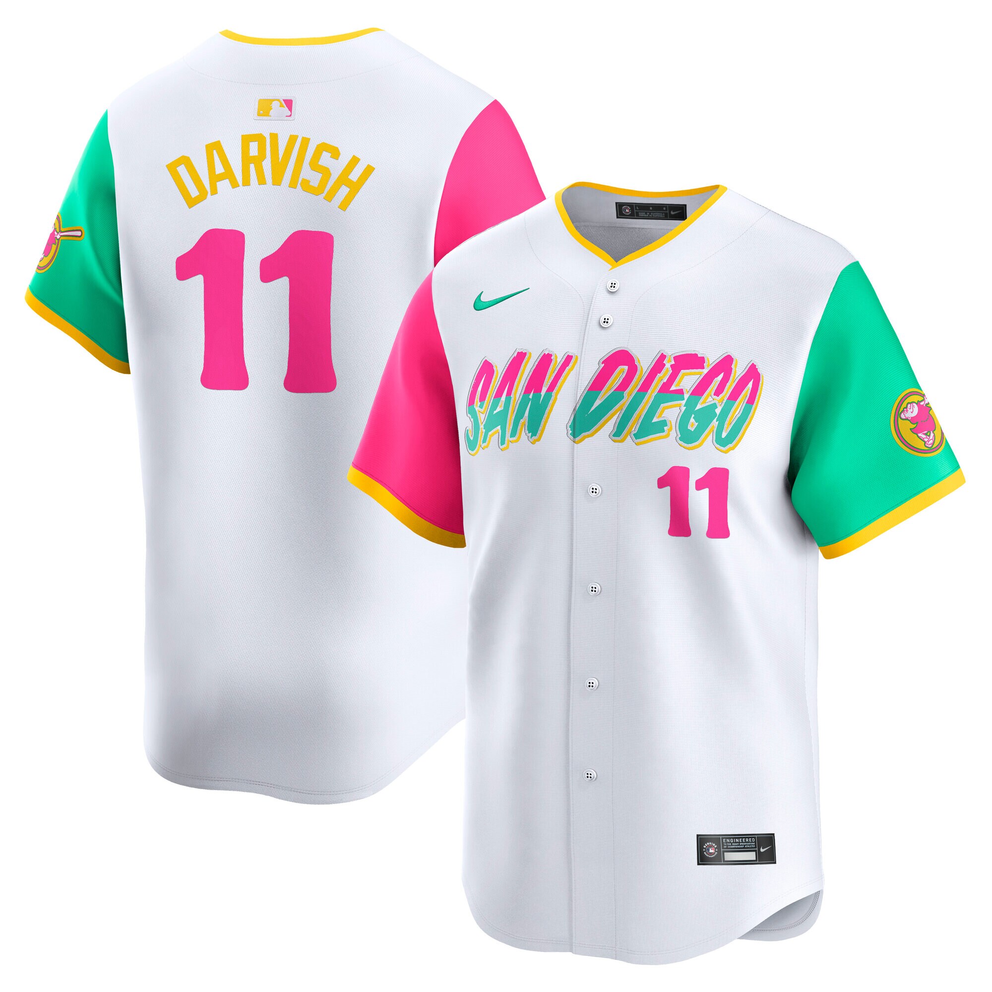 Men's San Diego Padres Yu Darvish White City Connect Limited Player Jersey 
