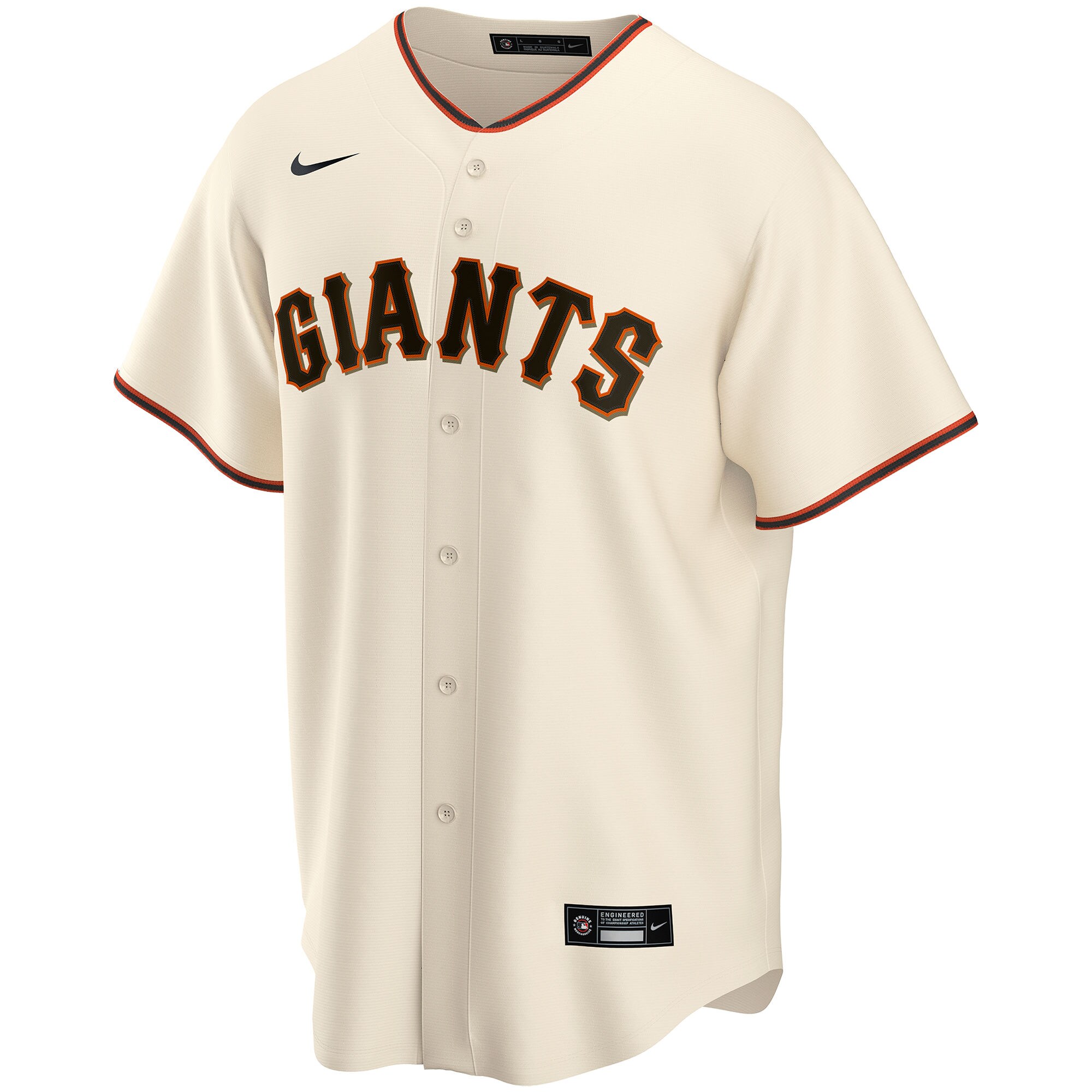 Alternative view of Men's San Francisco Giants Cream Home Custom Jersey 